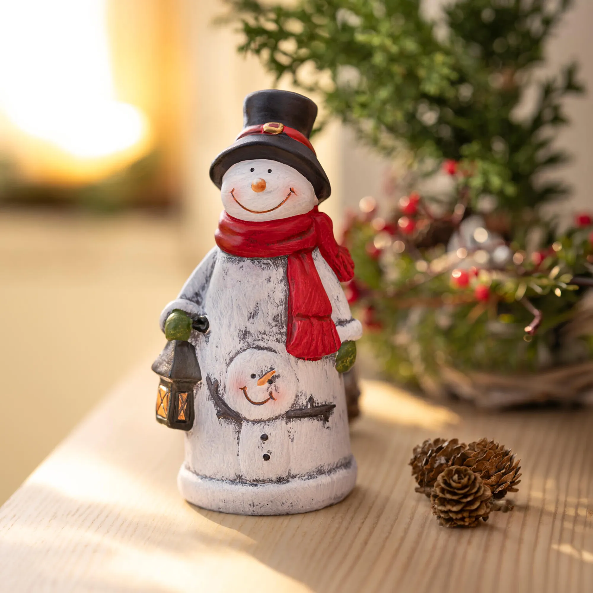 Schneemann "Roter Schal"  im Frank Flechtwaren Online Shop kaufen