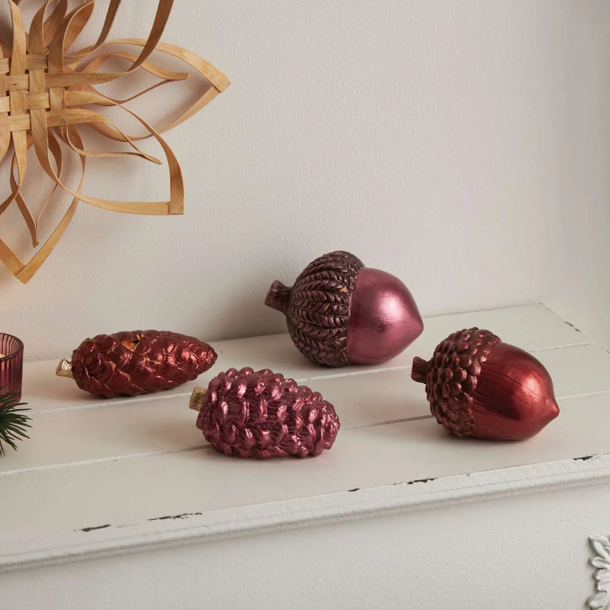 Weihnachtsdeko "Mauve", 4er Set  im Frank Flechtwaren Online Shop kaufen