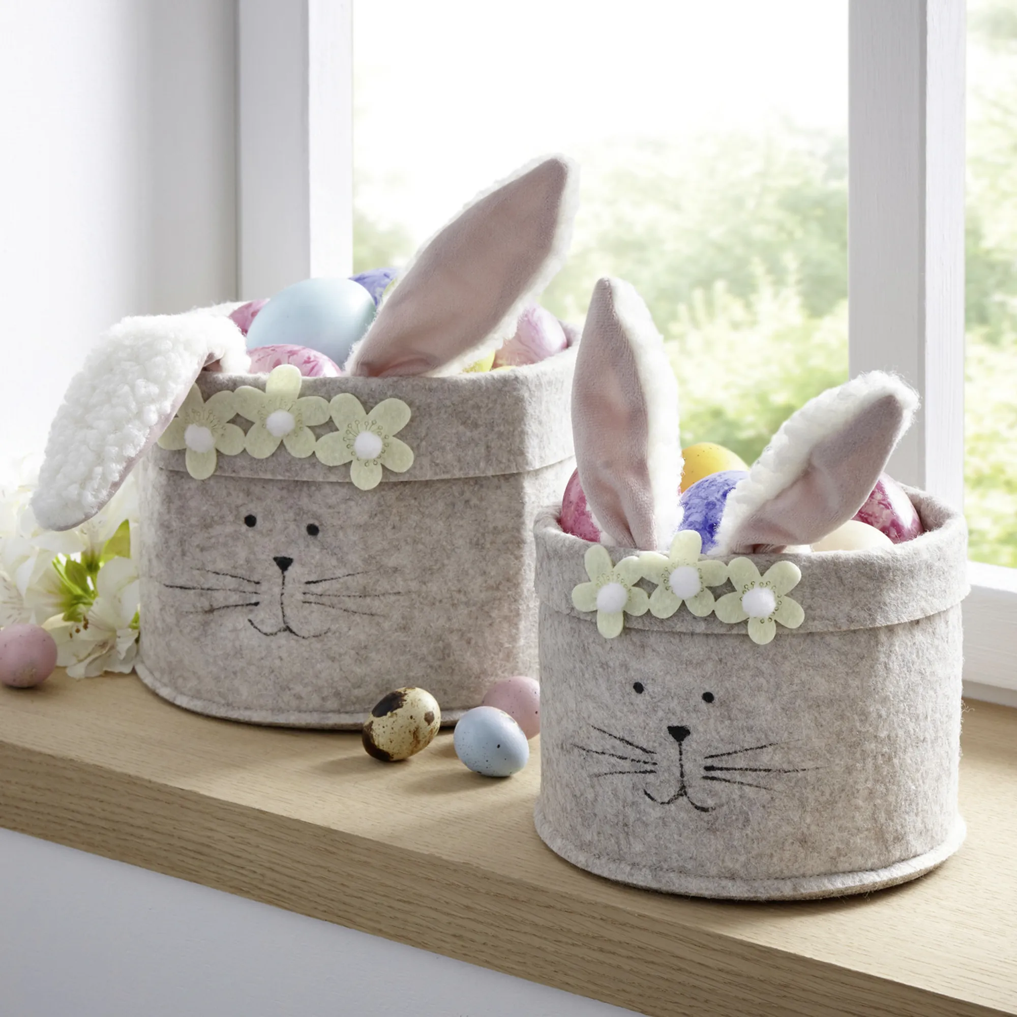 Osternest "Häschen", 2er Set  im Frank Flechtwaren Online Shop kaufen
