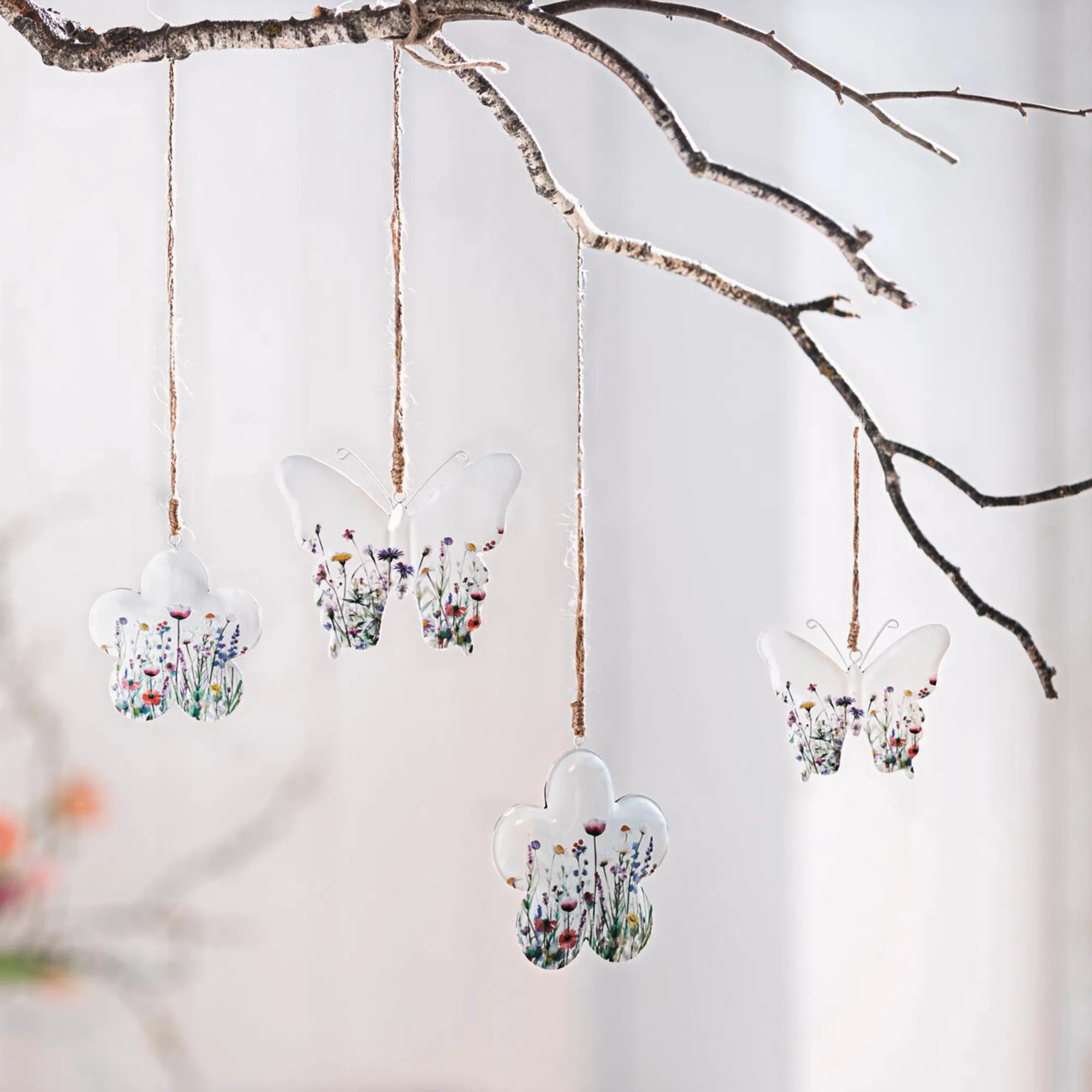 Hänger "Frühlingswiese", 4er Set  im Frank Flechtwaren Online Shop kaufen