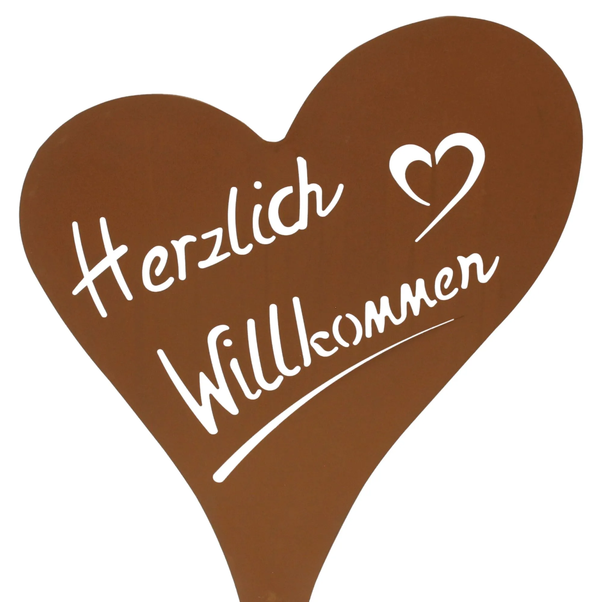 Herz "Herzlich Willkommen"  im Frank Flechtwaren Online Shop für Österliche Gartendeko kaufen