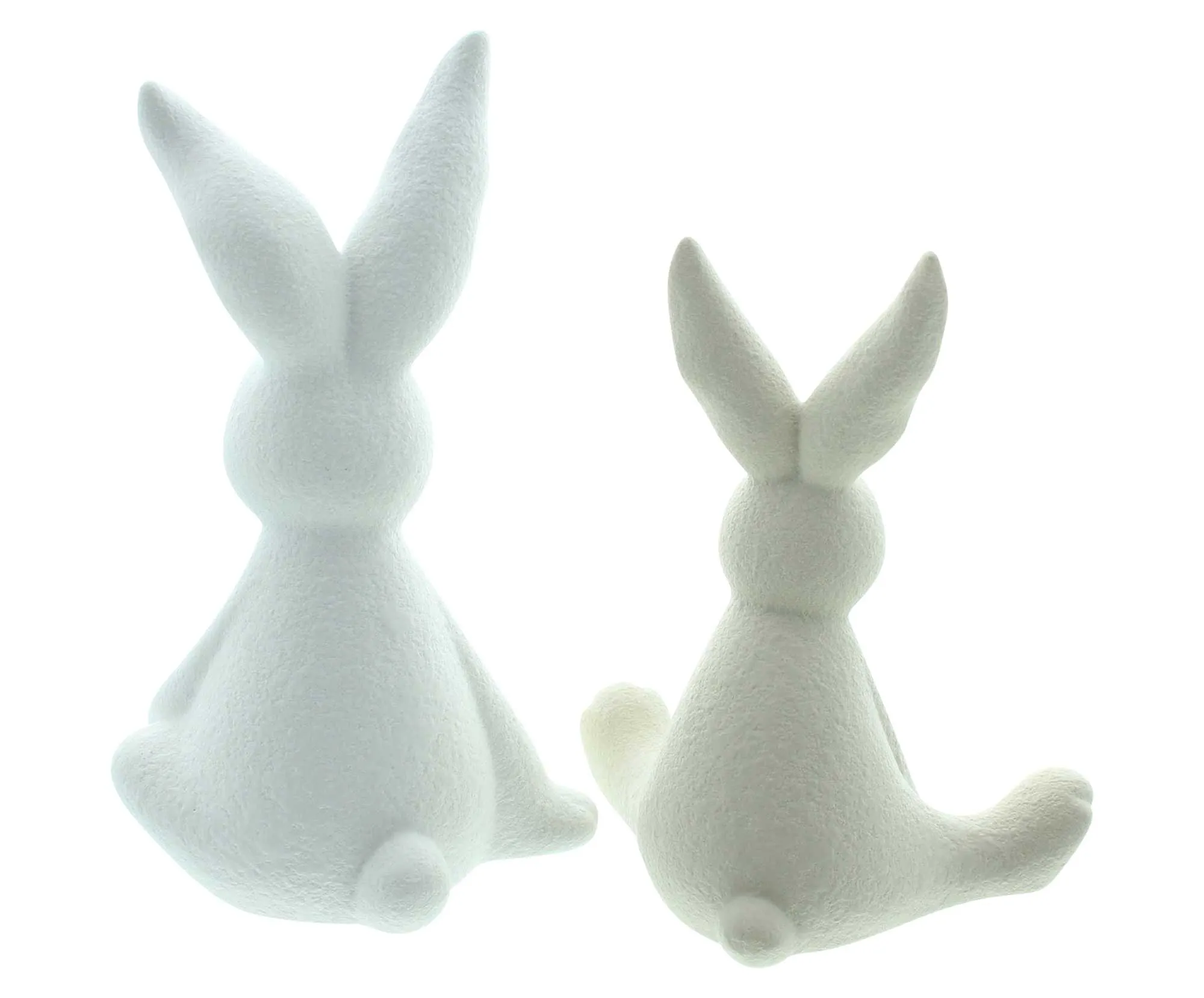 Hase "White &amp; Cream", 2er Set  im Frank Flechtwaren Online Shop für Hasen &amp; Co kaufen