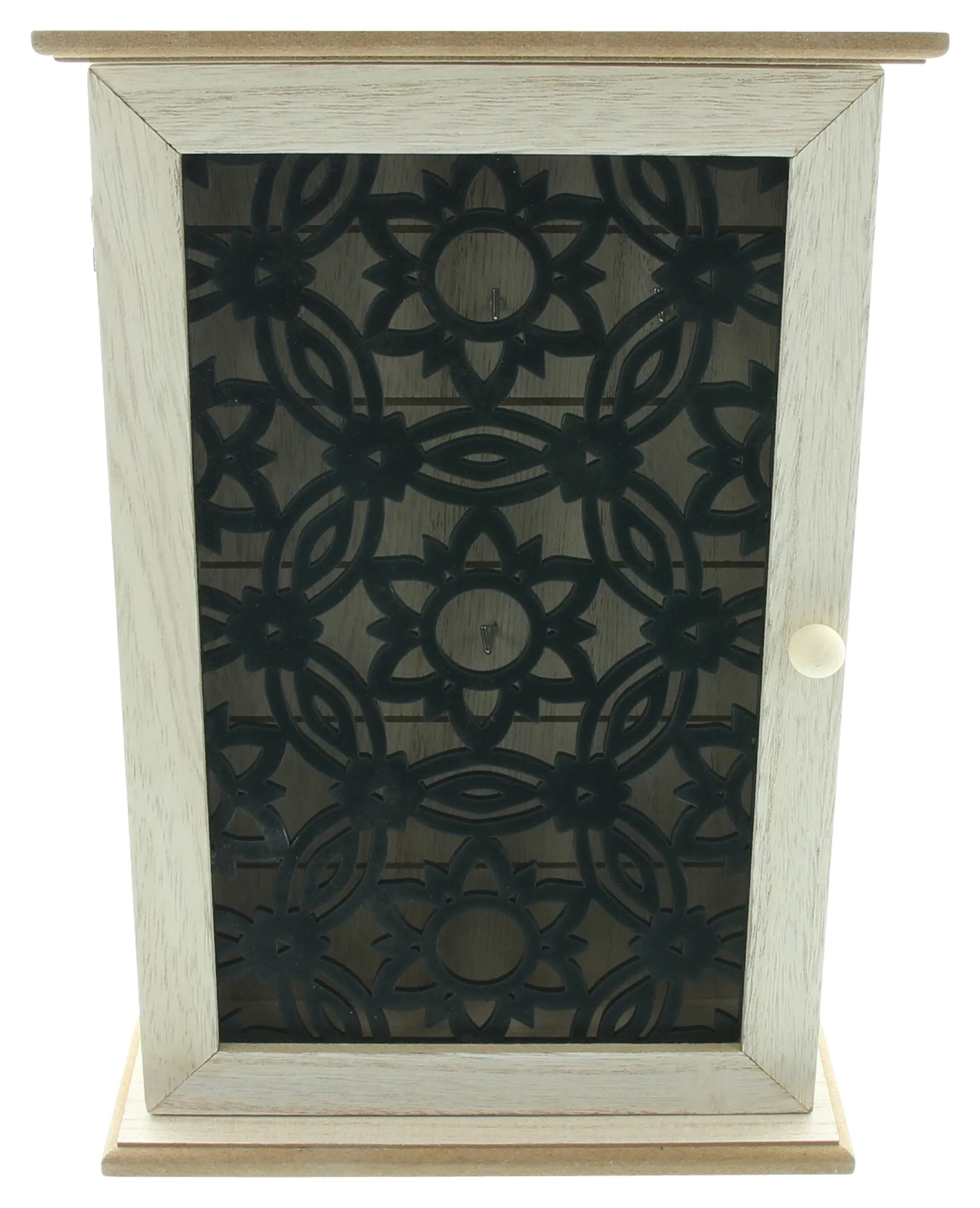 Schlüsselbox "Black Flowers"  im Frank Flechtwaren Online Shop für Modern Living kaufen