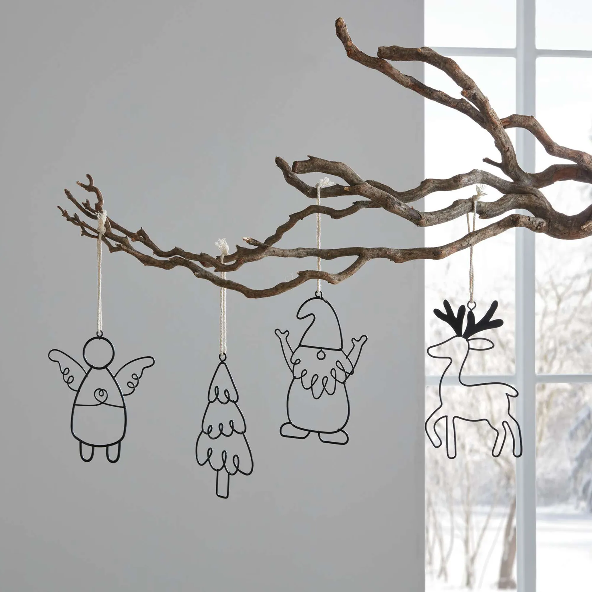 Weihnachtshänger "Black", 4er Set  im Frank Flechtwaren Online Shop kaufen