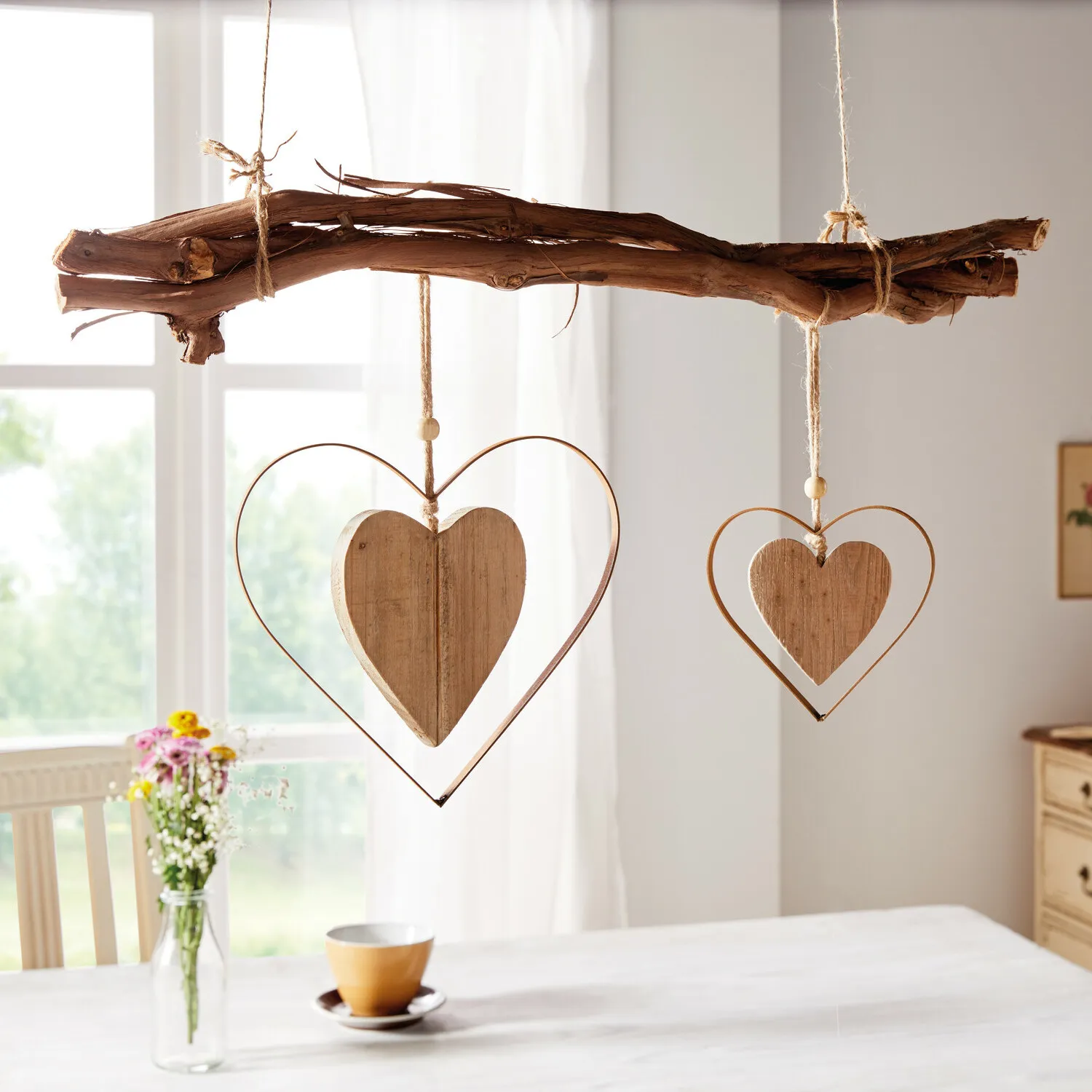 Hänger "Herz in Herz", 2er Set  im Frank Flechtwaren Online Shop für Dekohänger kaufen