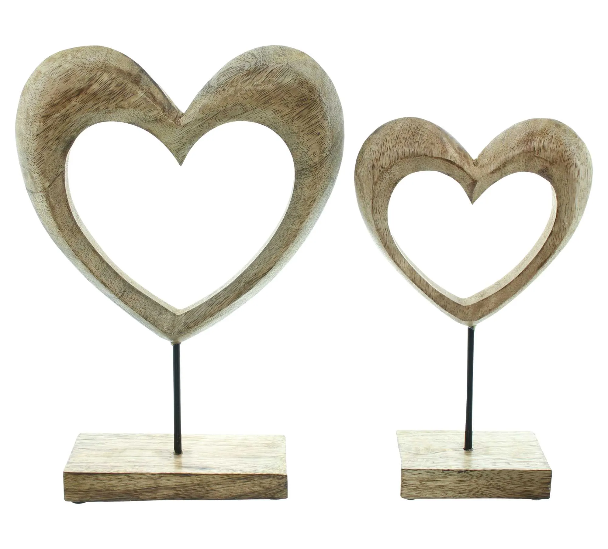 Holzdeko "Herz", 2er Set  im Frank Flechtwaren Online Shop für Hüttengaudi kaufen