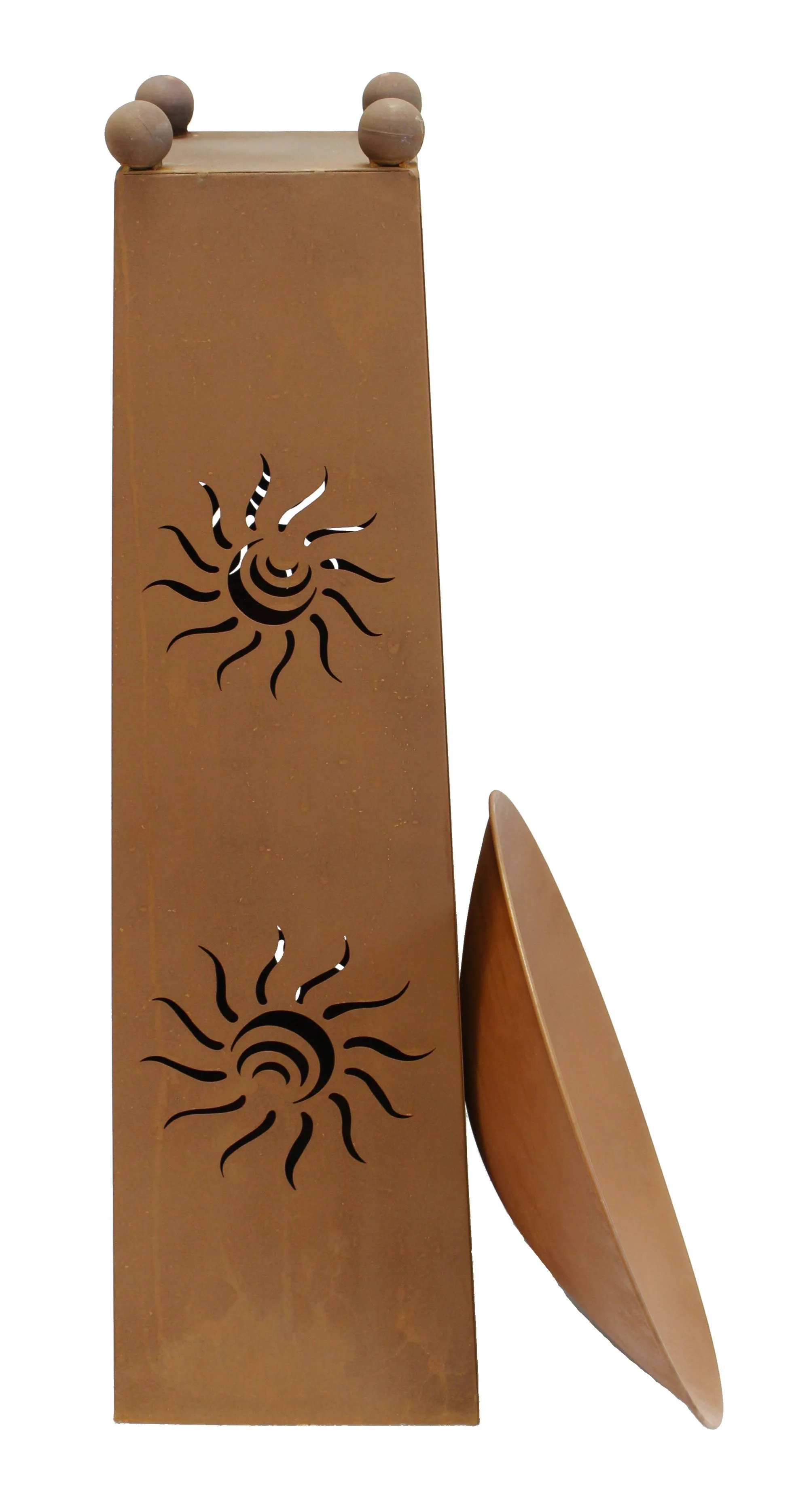 Säule "Sonne", 2tlg.  im Frank Flechtwaren Online Shop für Rostdeko für Ihren Garten kaufen