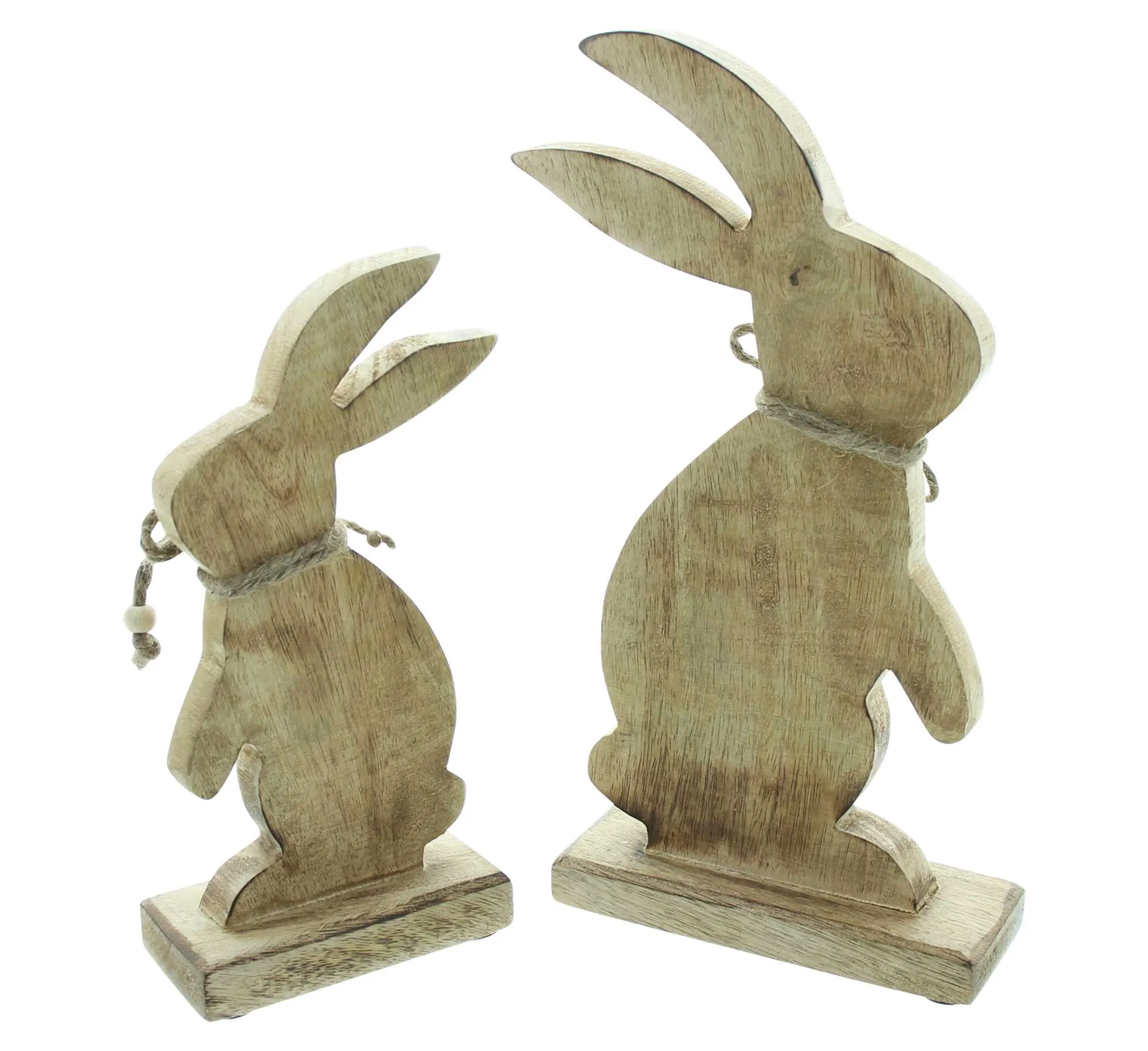 Holzdeko "Osterhäschen", 2er Set  im Frank Flechtwaren Online Shop für Hasen &amp; Co kaufen
