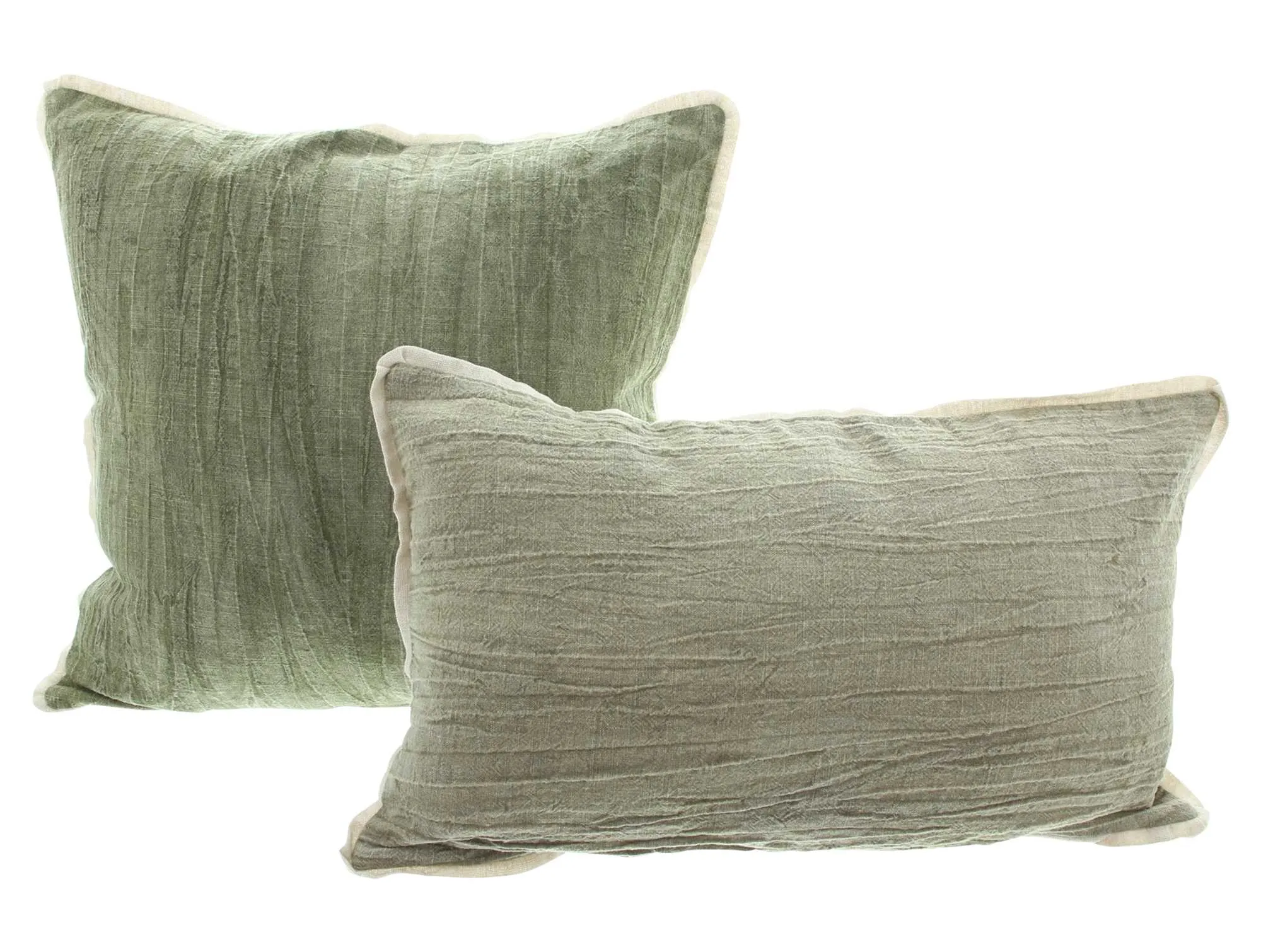Kissenhülle "Grün &amp; Grau", 2er Set  im Frank Flechtwaren Online Shop für Kissenhüllen kaufen