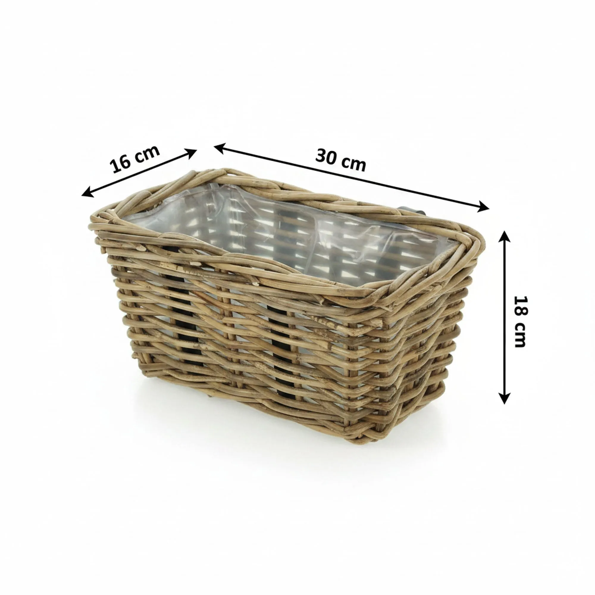 Balkonpflanzer "Rattan", klein  im Frank Flechtwaren Online Shop für Pflanztöpfe kaufen