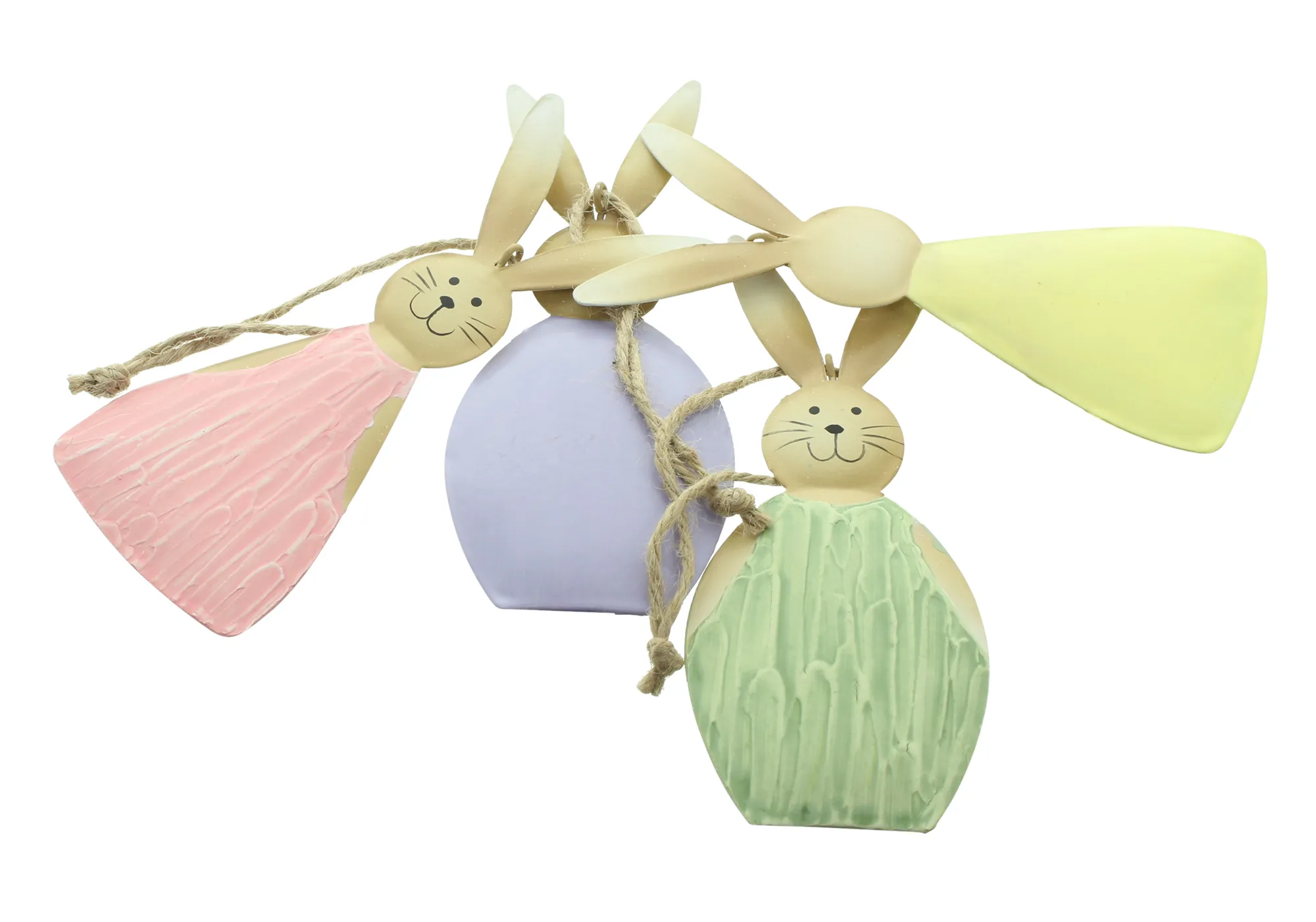 Hasenhänger "Buntes Osterfest", 4er Set  im Frank Flechtwaren Online Shop für Österliche Dekohänger kaufen
