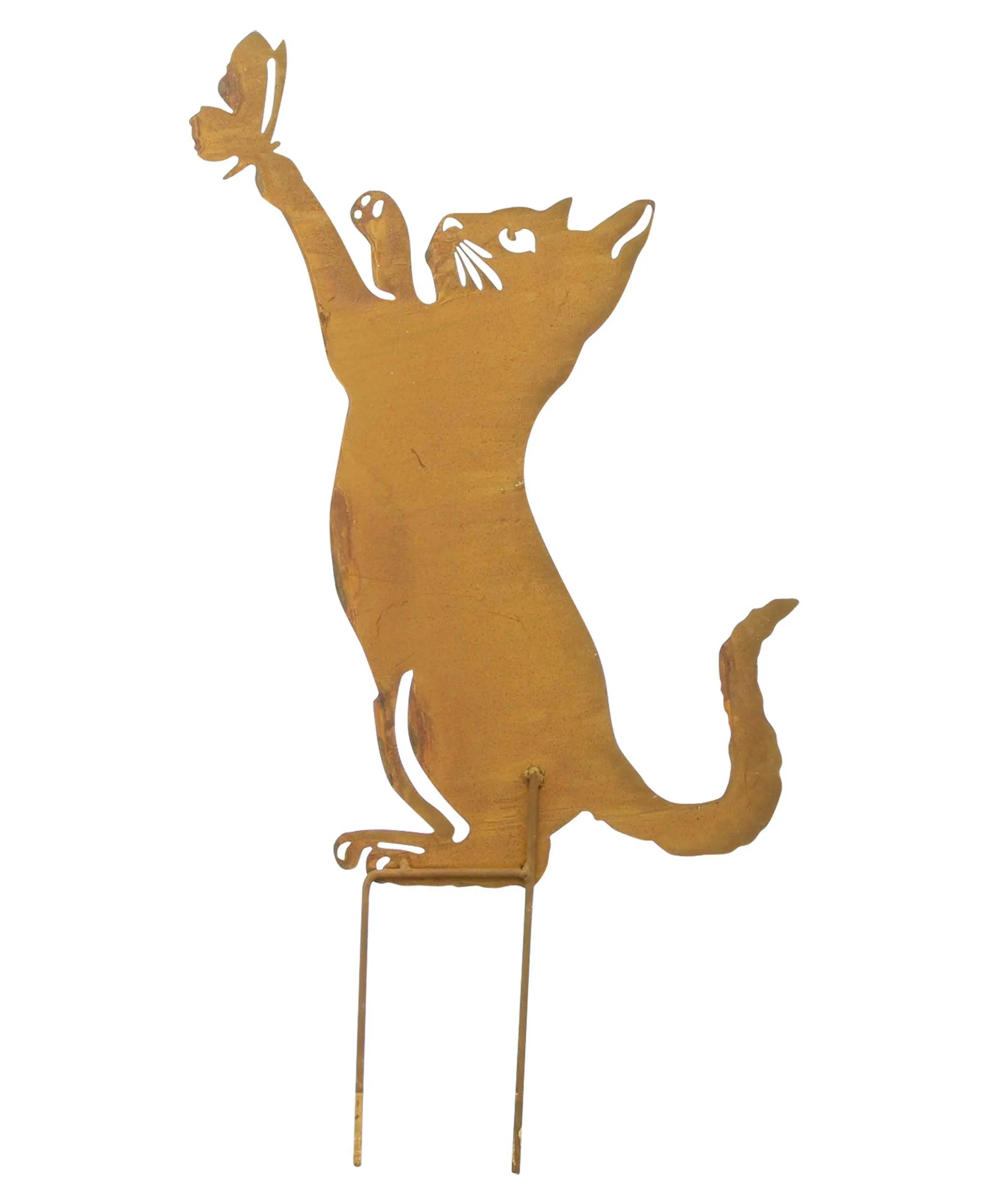 Gartenstecker "Katze mit Schmetterling"  im Frank Flechtwaren Online Shop für Bunter Ostergarten kaufen