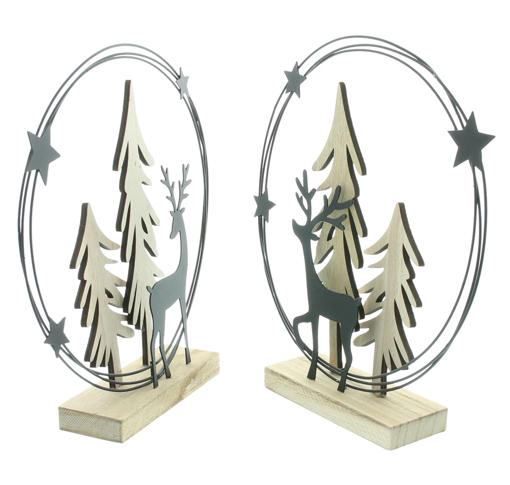 Weihnachtsdeko "Winterwald", 2er Set  im Frank Flechtwaren Online Shop für Weihnachtliche Dekofiguren kaufen