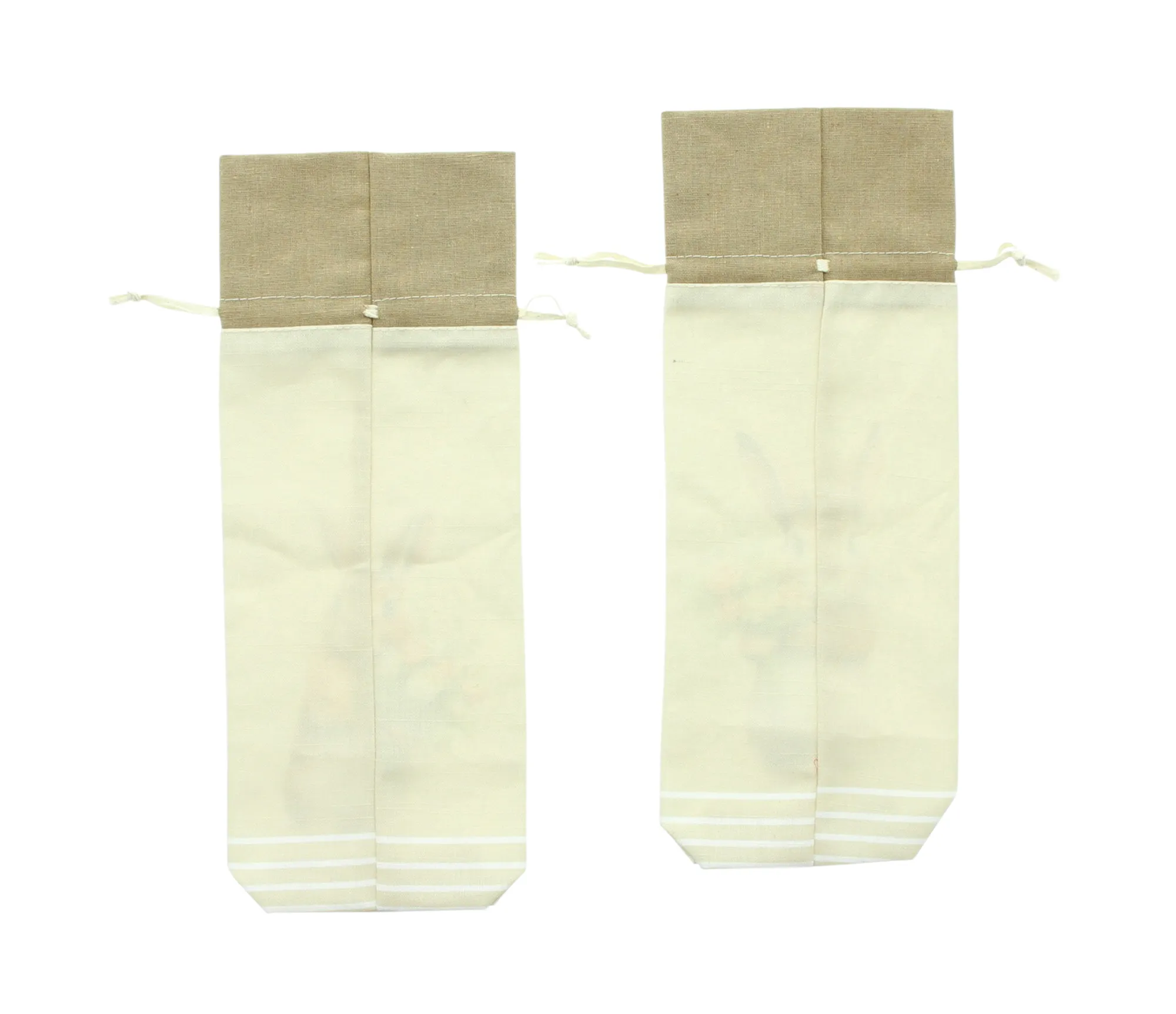 Geschenkbeutel "Blumenhase", 2er Set  im Frank Flechtwaren Online Shop für Hasen &amp; Co kaufen