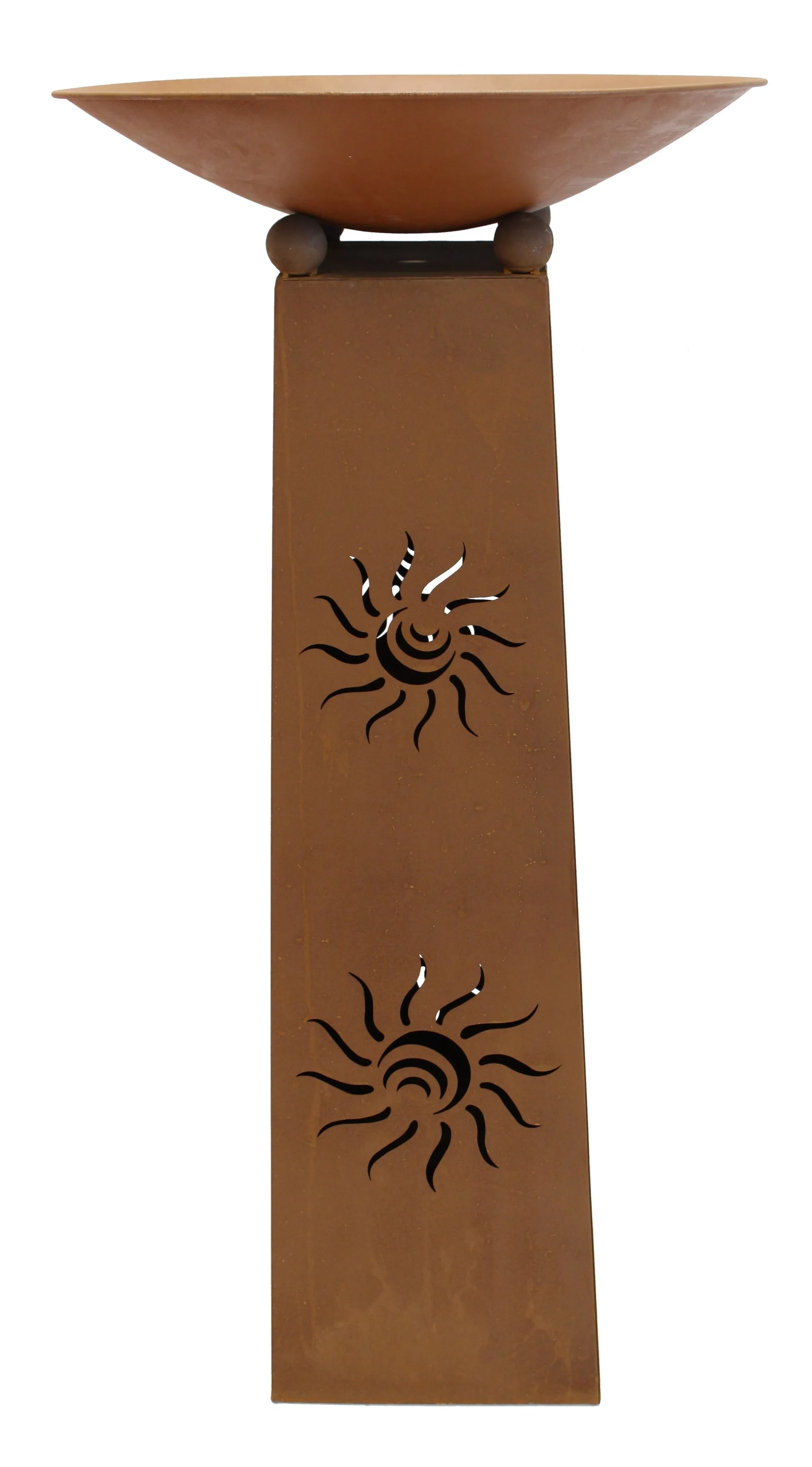 Säule "Sonne", 2tlg.  im Frank Flechtwaren Online Shop für Rostdeko für Ihren Garten kaufen
