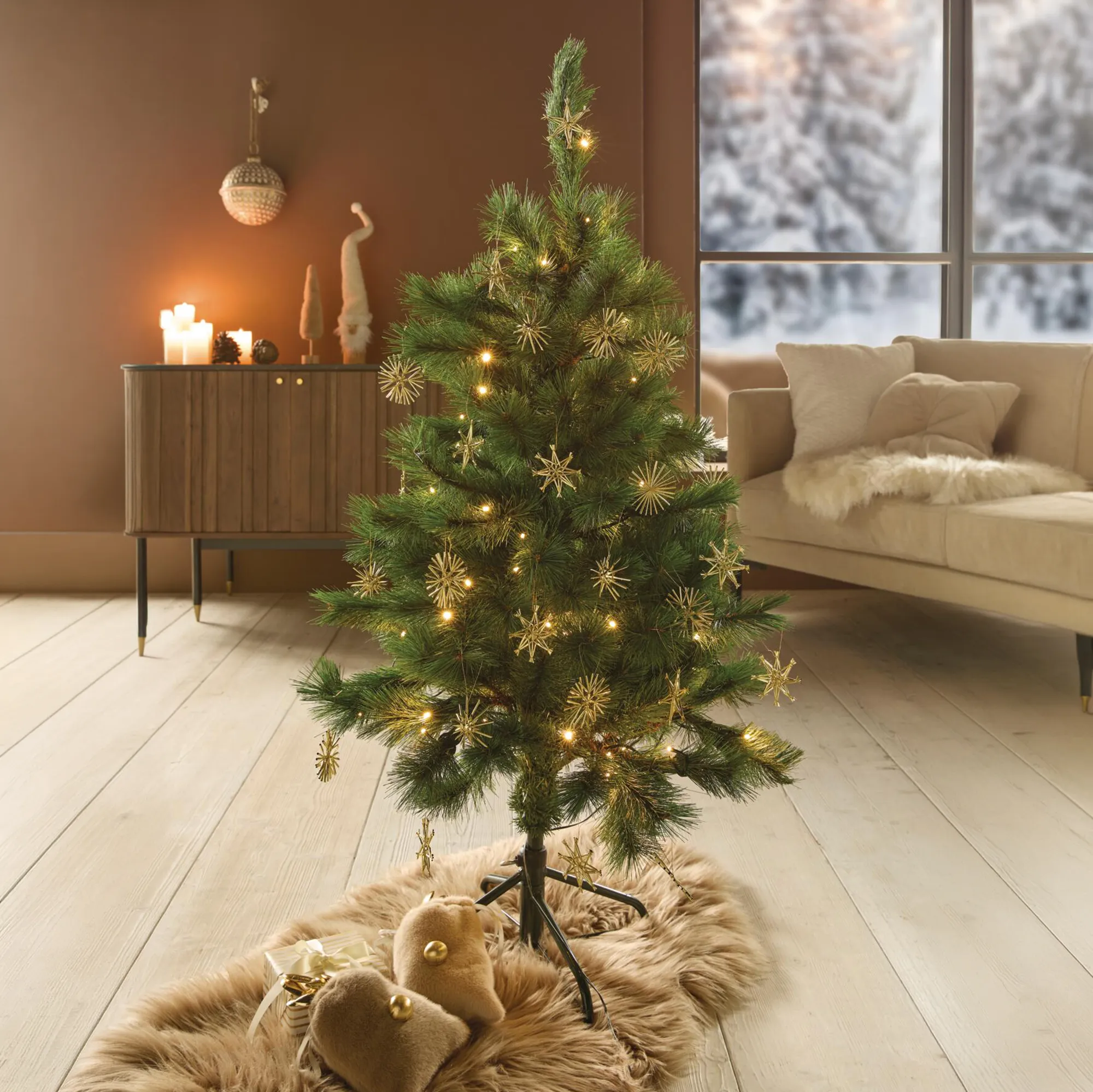 Weihnachtsstern "Gold", 32er Set  im Frank Flechtwaren Online Shop für Christbaumhänger kaufen
