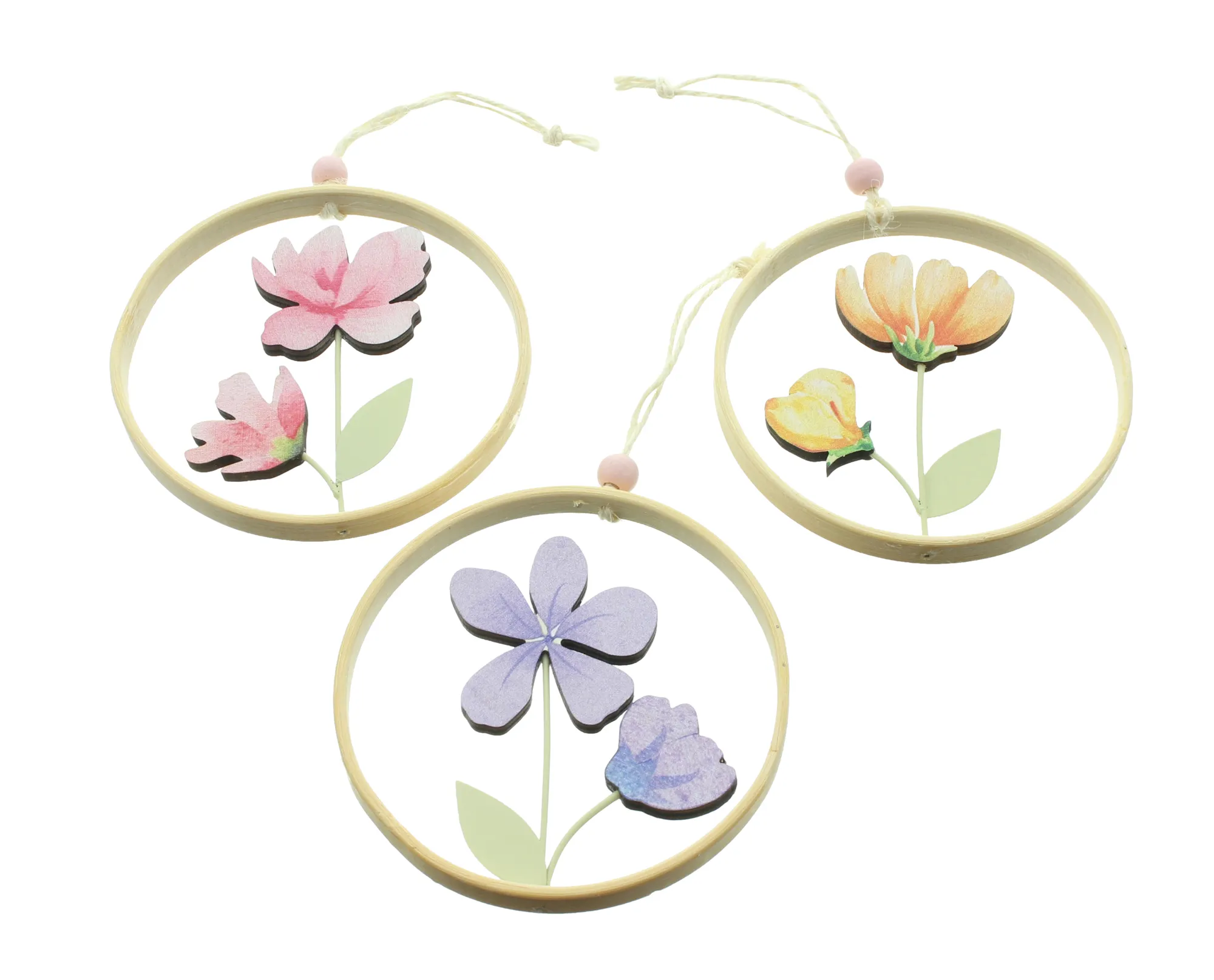 Hänger "Frühlingsblumen", 3er Set  im Frank Flechtwaren Online Shop für Dekohänger kaufen