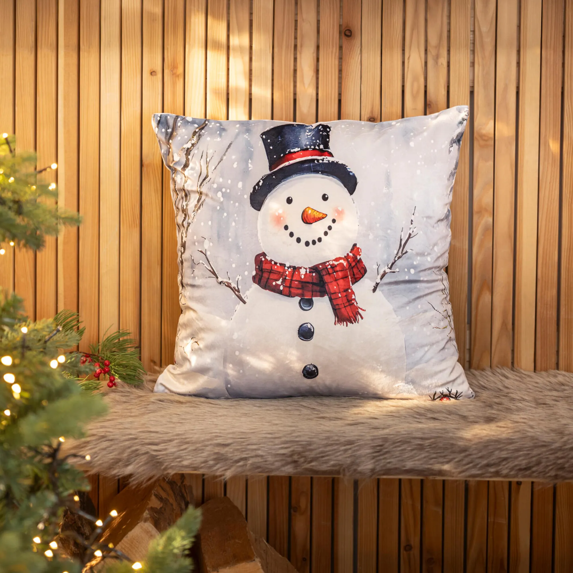 Kissenhülle "Schneemann"  im Frank Flechtwaren Online Shop kaufen