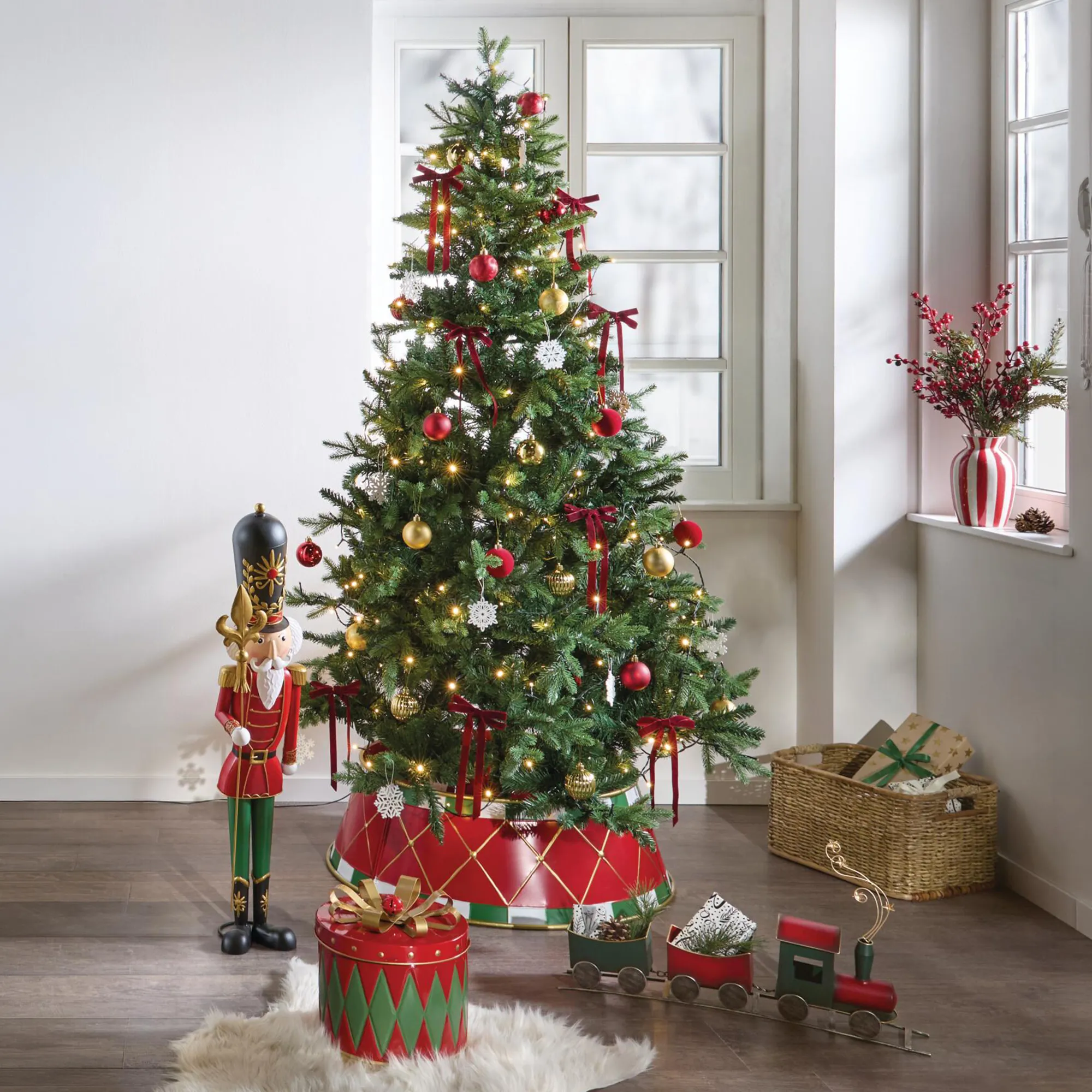 Aufbewahrungsbox "Weihnachts-Geschenk"  im Frank Flechtwaren Online Shop für Welcome to Santa's Home kaufen