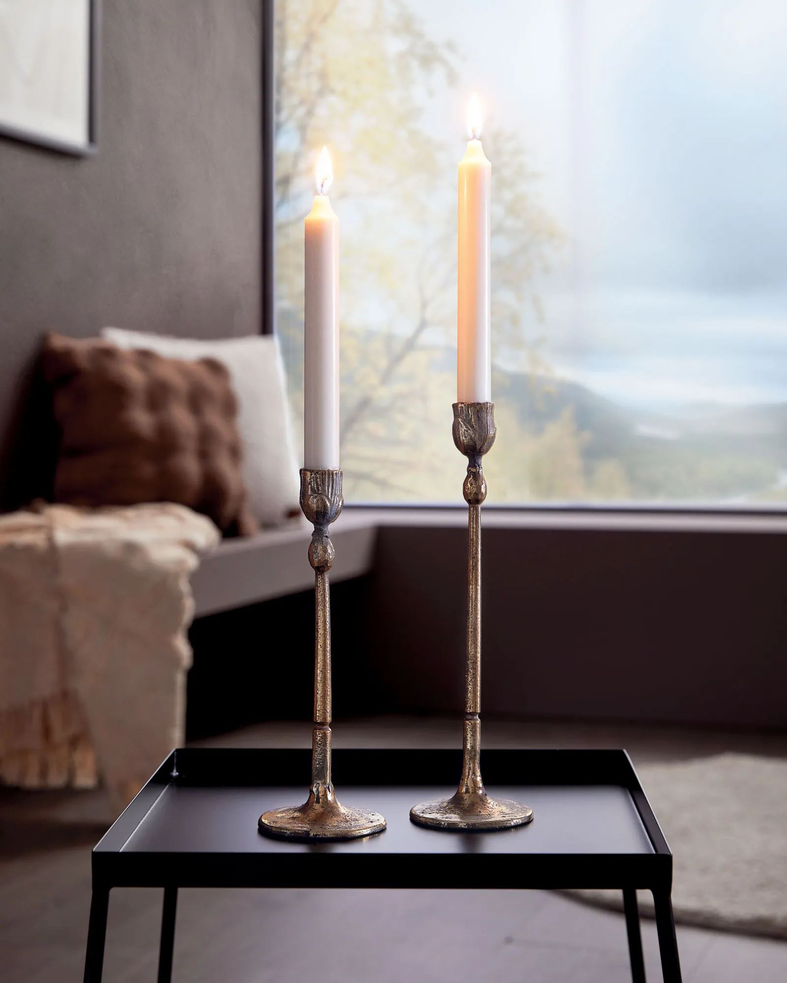 Stabkerzenhalter "Gold", 2er Set  im Frank Flechtwaren Online Shop für Kerzenhalter kaufen