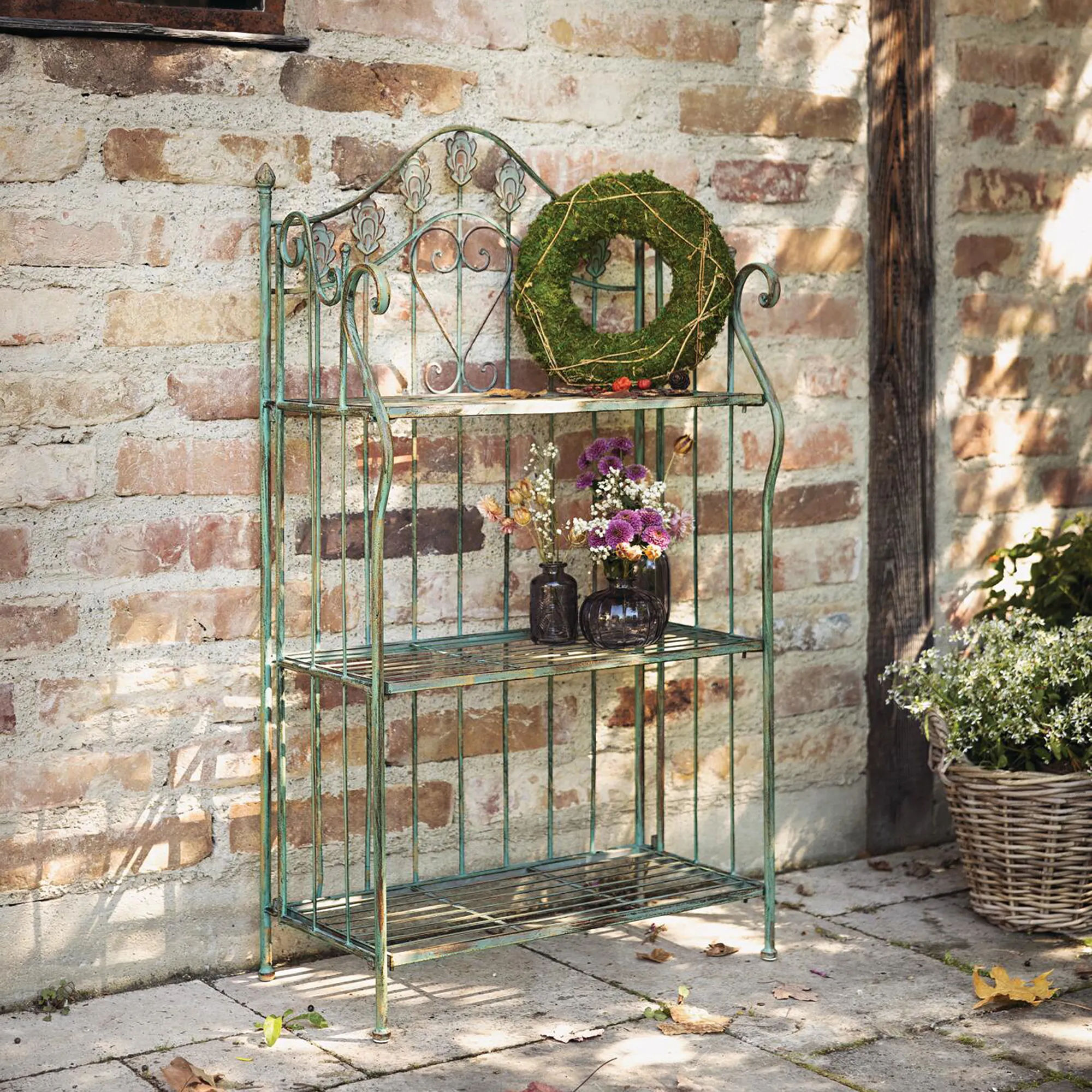 Regal "Pfauenauge"  im Frank Flechtwaren Online Shop für Regale für den Garten kaufen