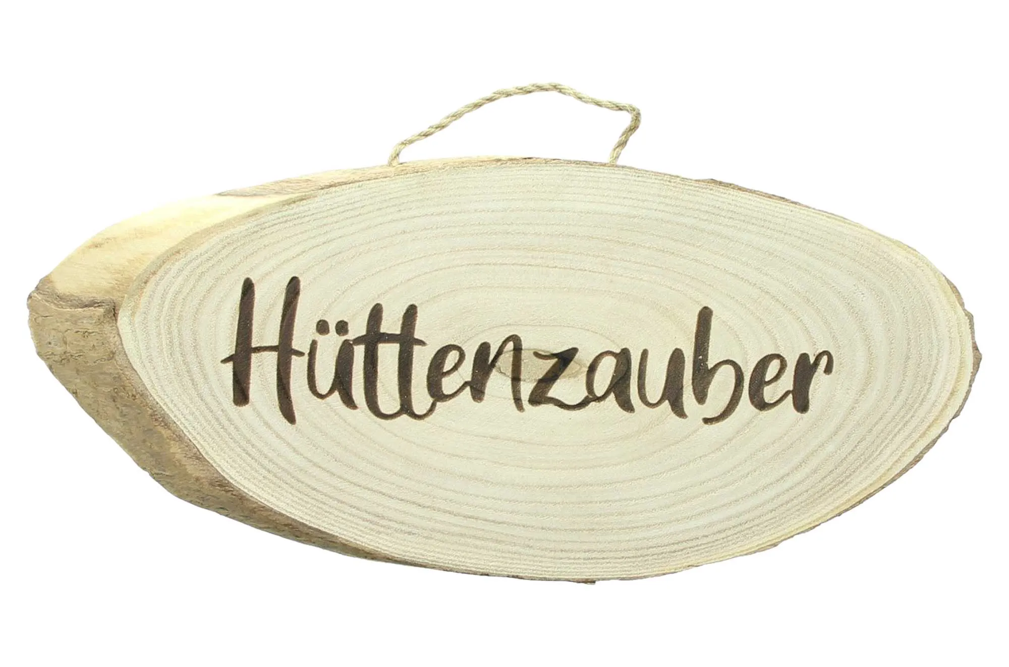 Schild "Hüttenzauber"  im Frank Flechtwaren Online Shop für Herbstliche Wanddeko kaufen