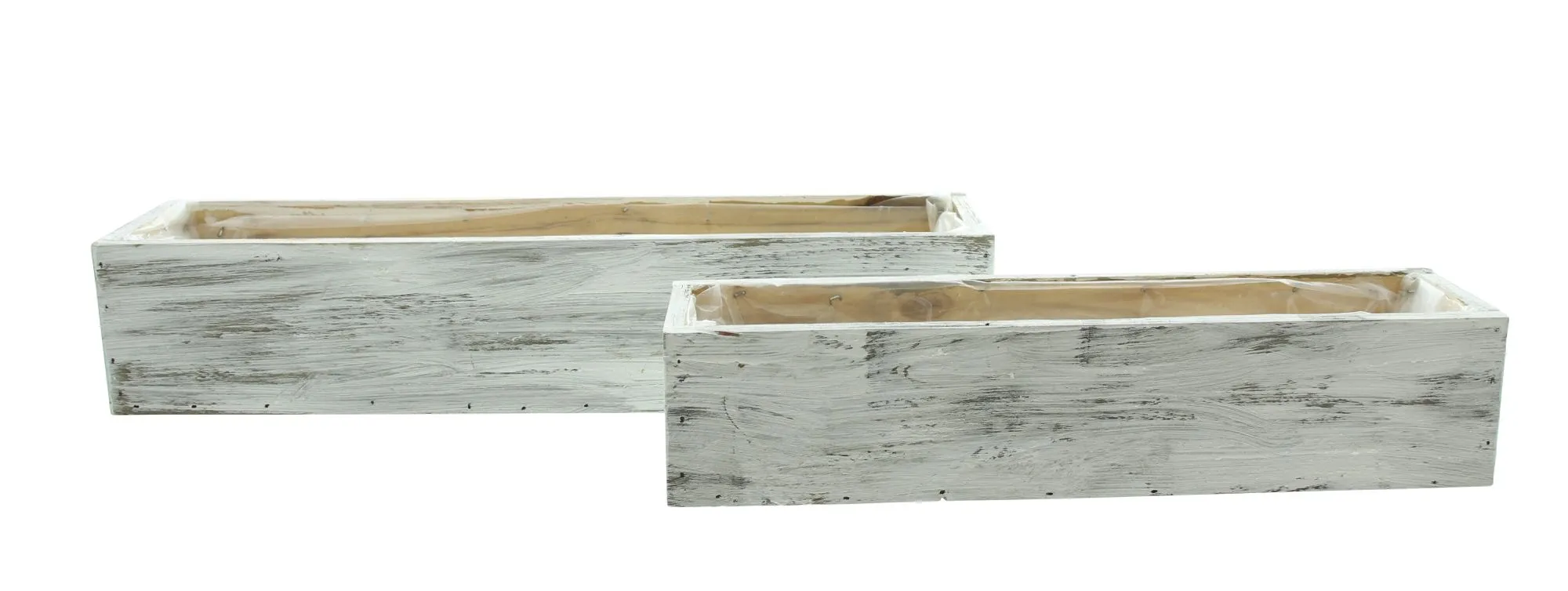 Pflanzer "Shabby-White", 2er Set  im Frank Flechtwaren Online Shop für Pflanztöpfe kaufen