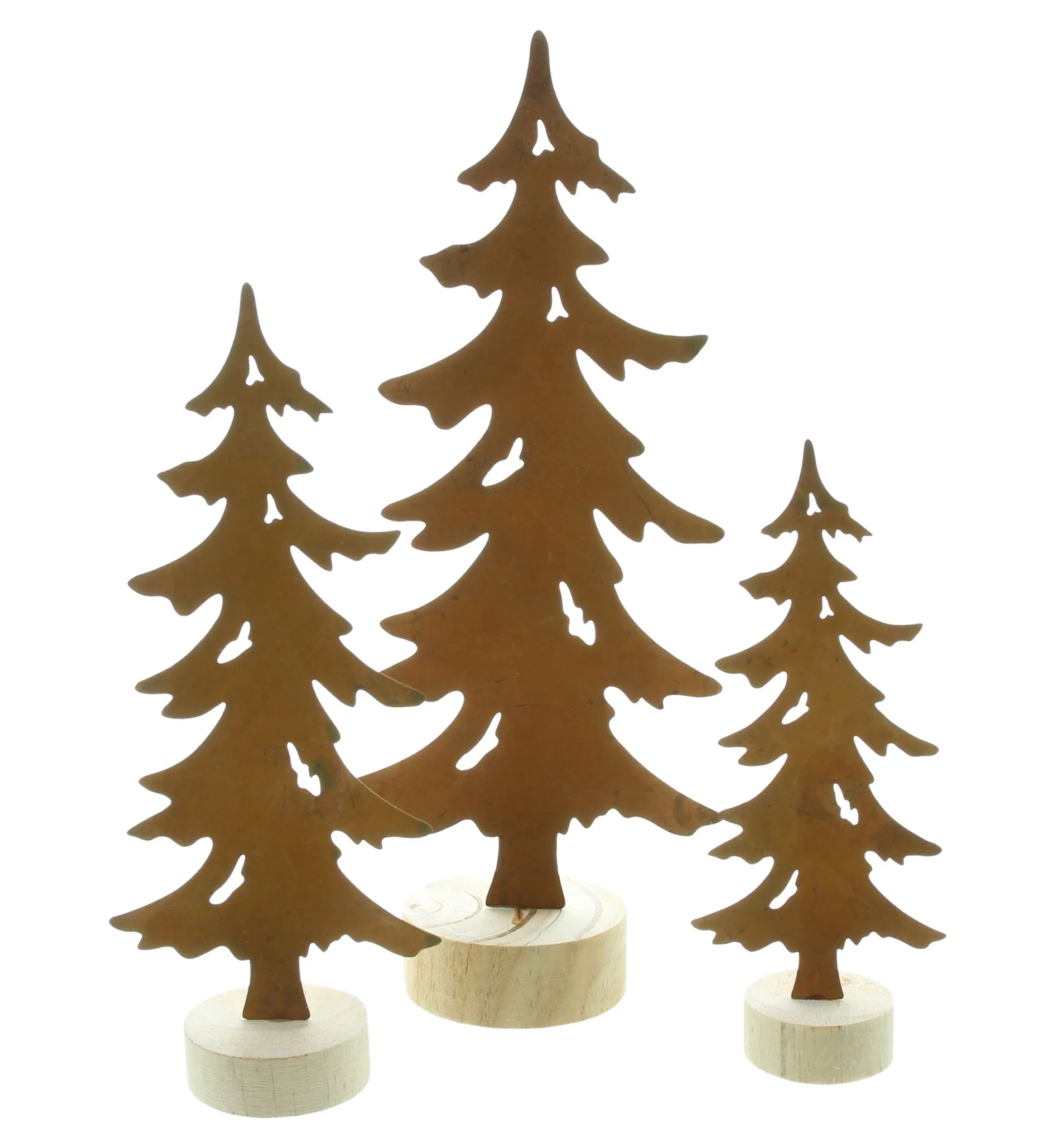 Metalldeko "Tanne", 3er Set  im Frank Flechtwaren Online Shop für Tannenbäume kaufen
