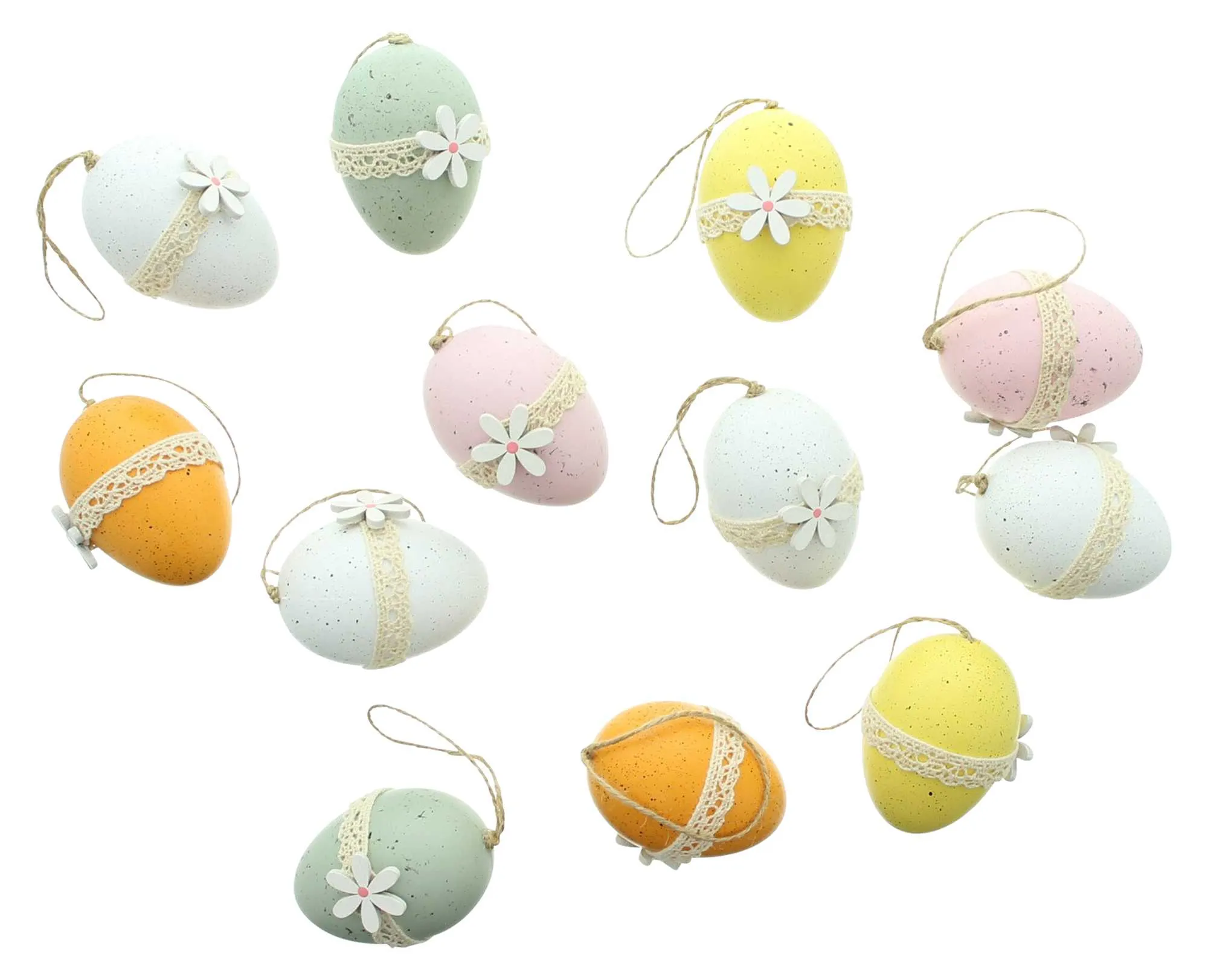 Deko-Ei "Blüte", 12er Set  im Frank Flechtwaren Online Shop für Ostereier kaufen