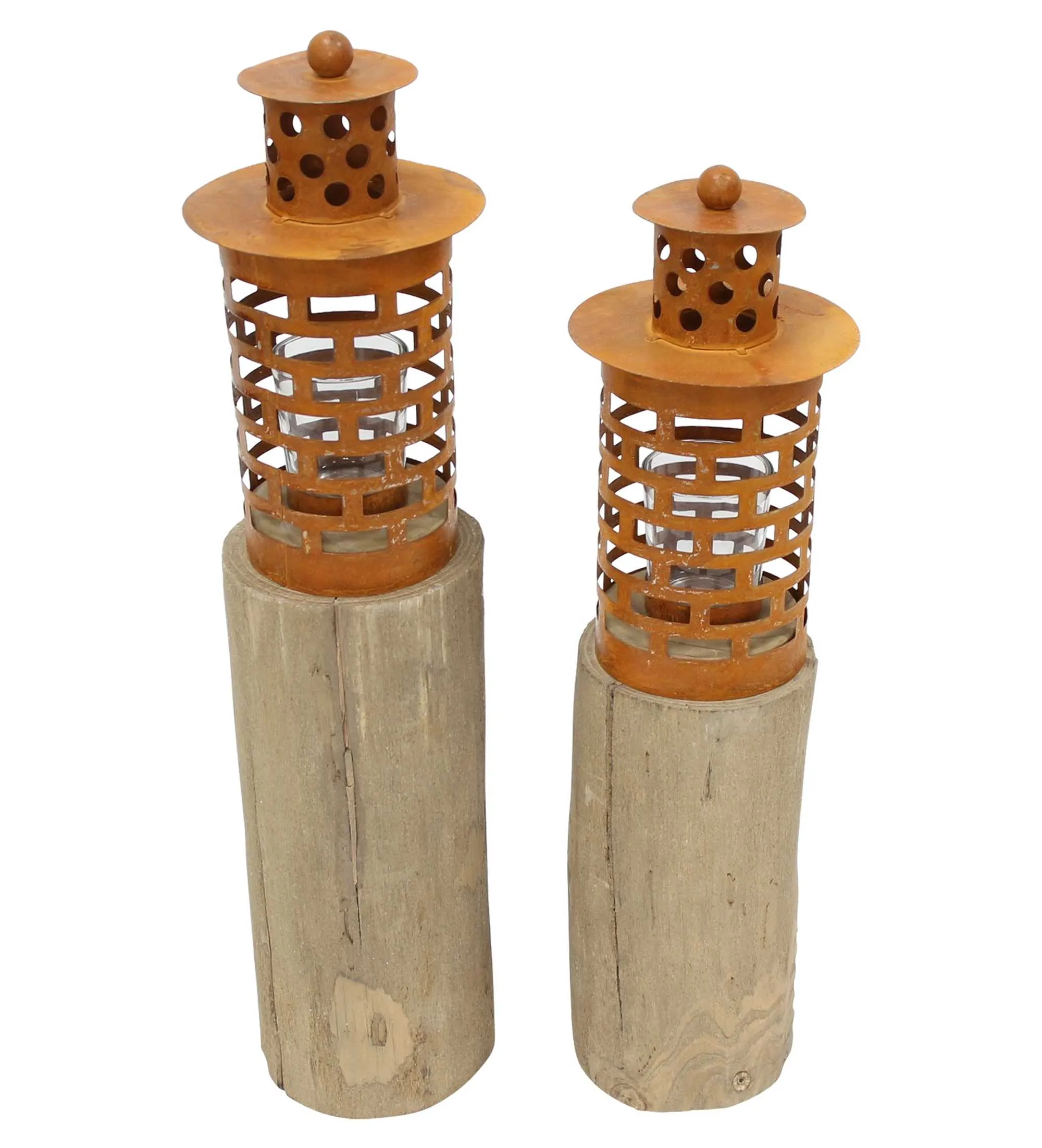 Windlicht "Türmchen", 2er Set  im Frank Flechtwaren Online Shop für Laternen &amp; Co. kaufen
