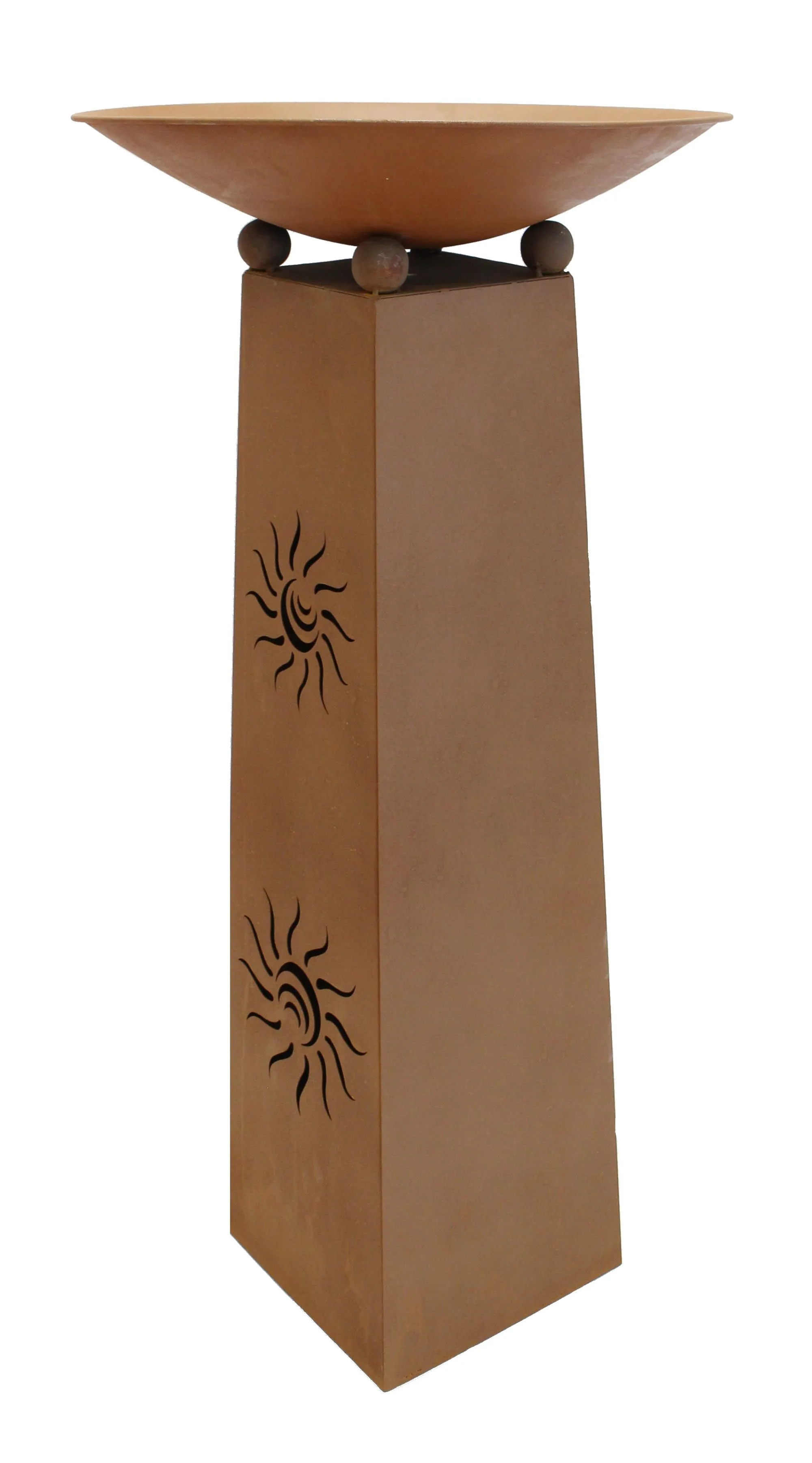 Säule "Sonne", 2tlg.  im Frank Flechtwaren Online Shop für Rostdeko für Ihren Garten kaufen