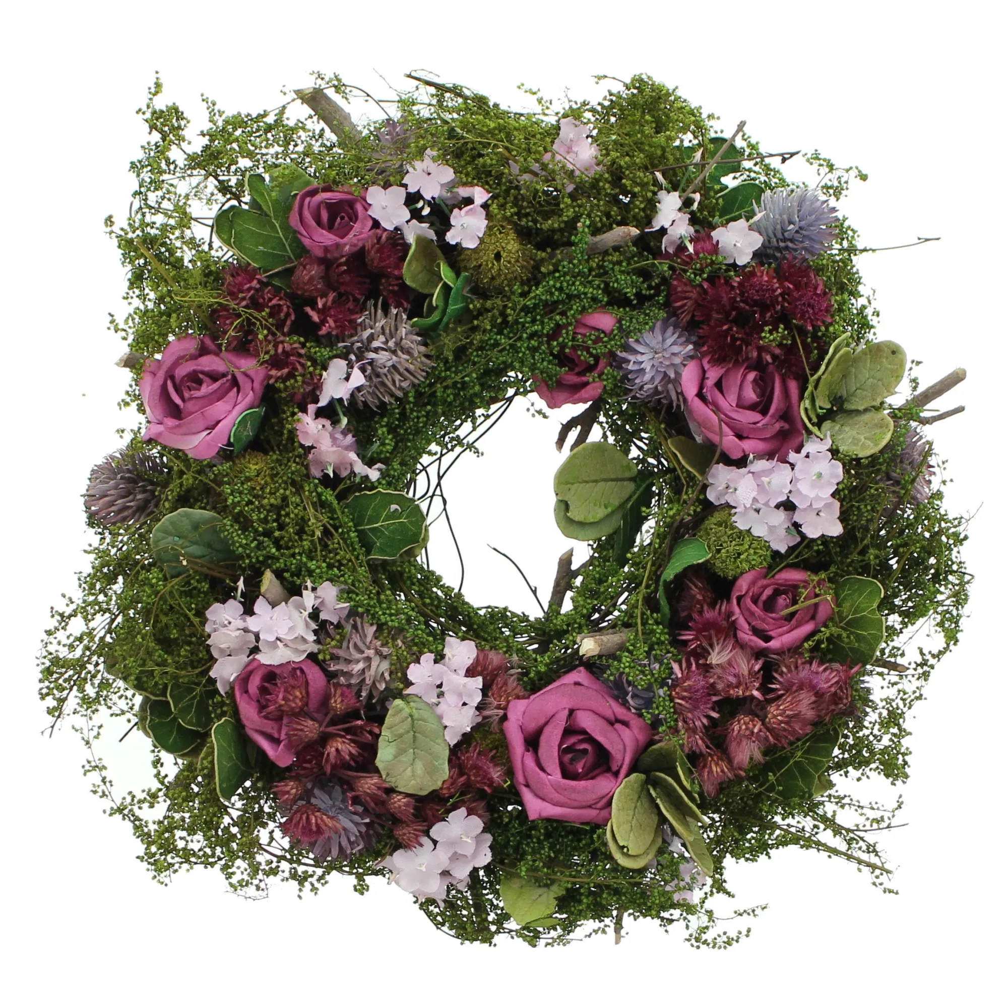 Kranz "Lila Rose"  im Frank Flechtwaren Online Shop für Nostalgischer Herbstgarten kaufen