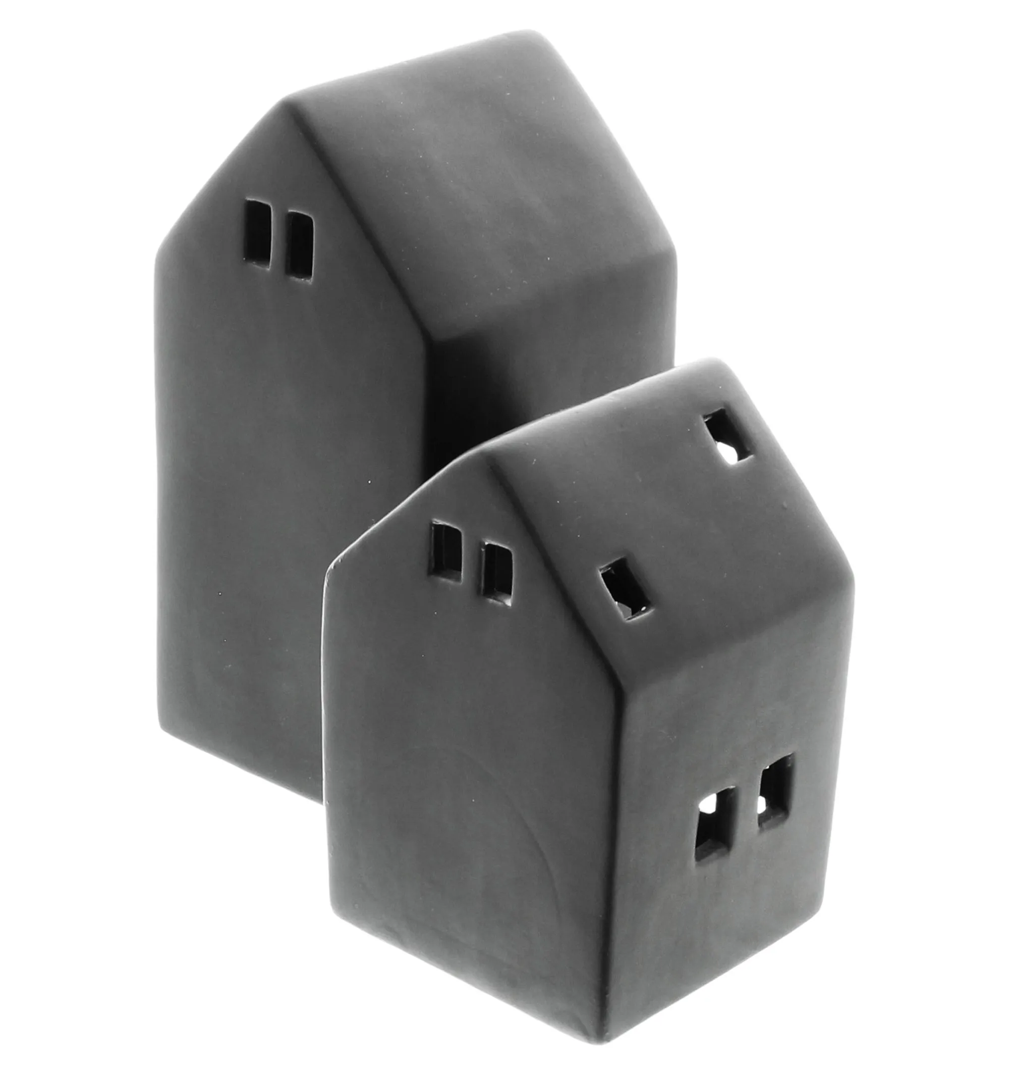 LED-Haus "Black", 2er Set  im Frank Flechtwaren Online Shop für Black &amp; White kaufen