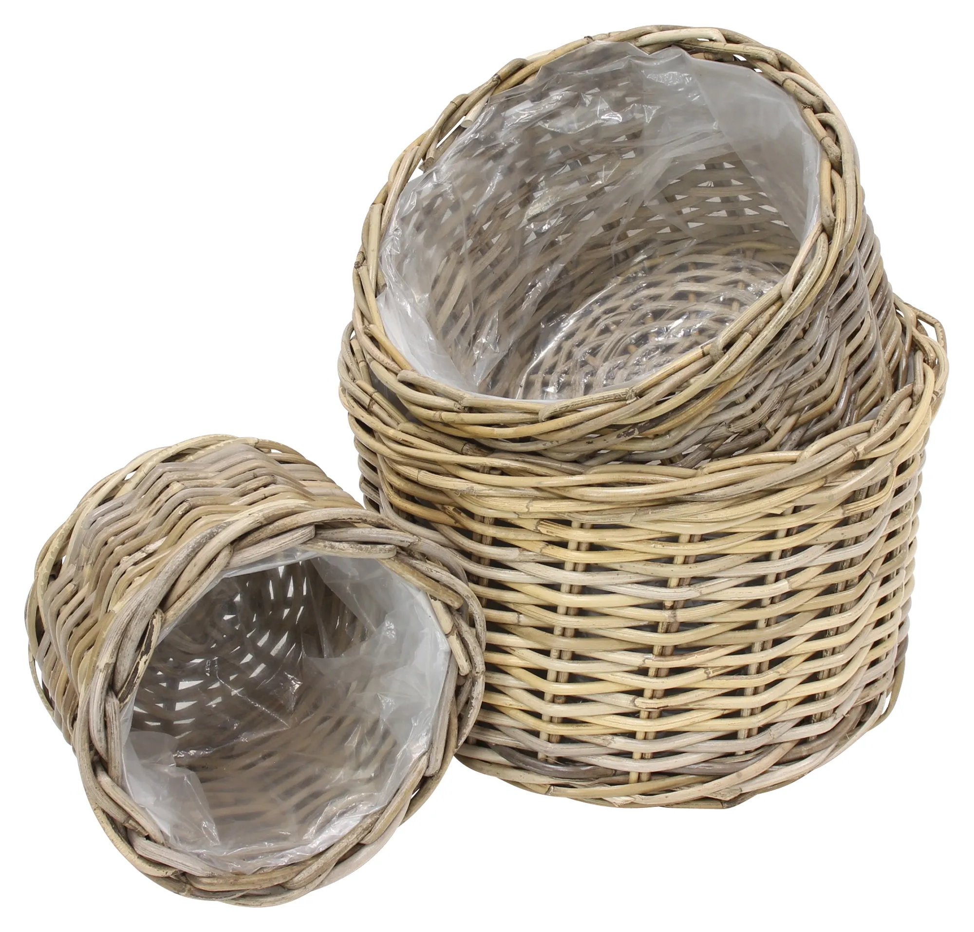 Pflanzkorb "Rattan", 3er Set  im Frank Flechtwaren Online Shop für Magie des Sommers kaufen