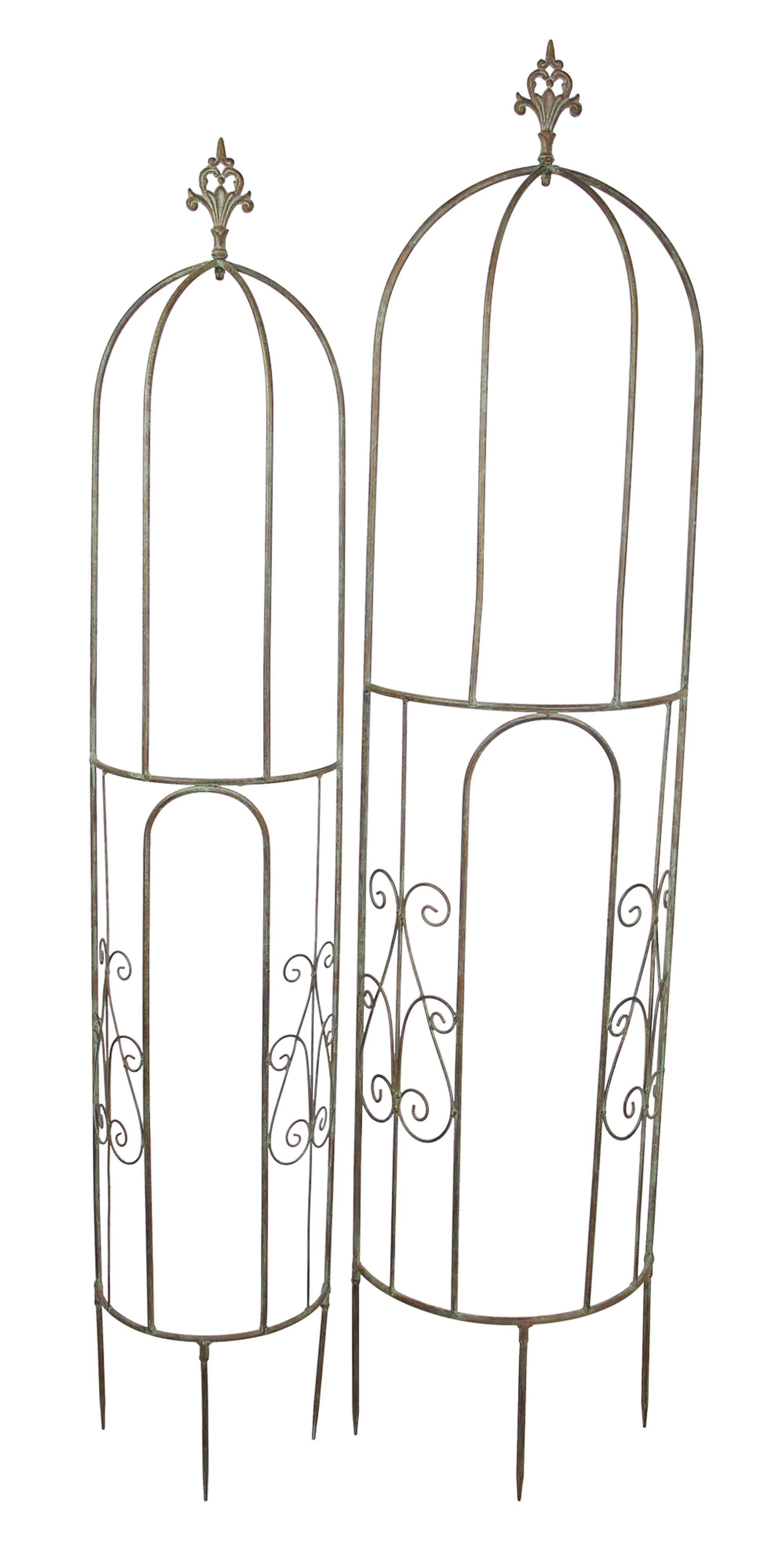 Rankturm "Lilie", 2er Set, halbrund  im Frank Flechtwaren Online Shop für Gartenstecker kaufen