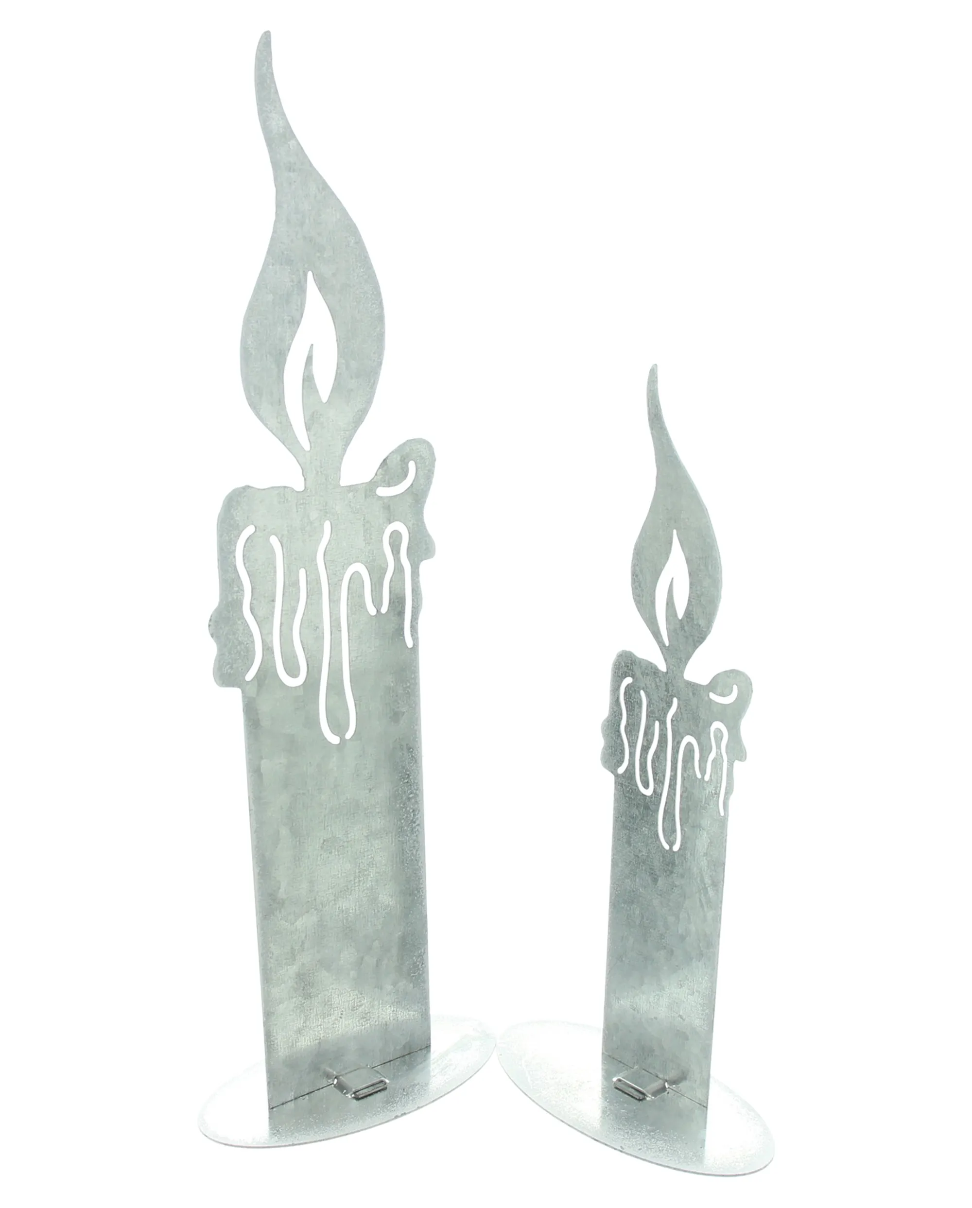 Kerze "Silber", 2er Set  im Frank Flechtwaren Online Shop für Weihnachtliche Dekofiguren kaufen