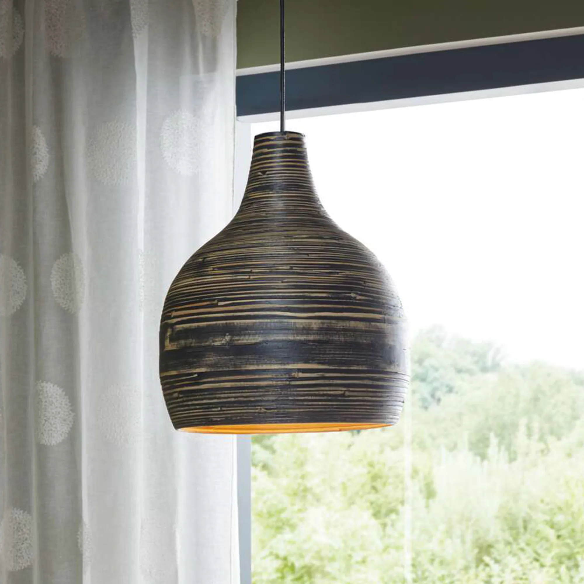Pendelleuchte "Black Bamboo"  im Frank Flechtwaren Online Shop für Strandbar-Feeling kaufen